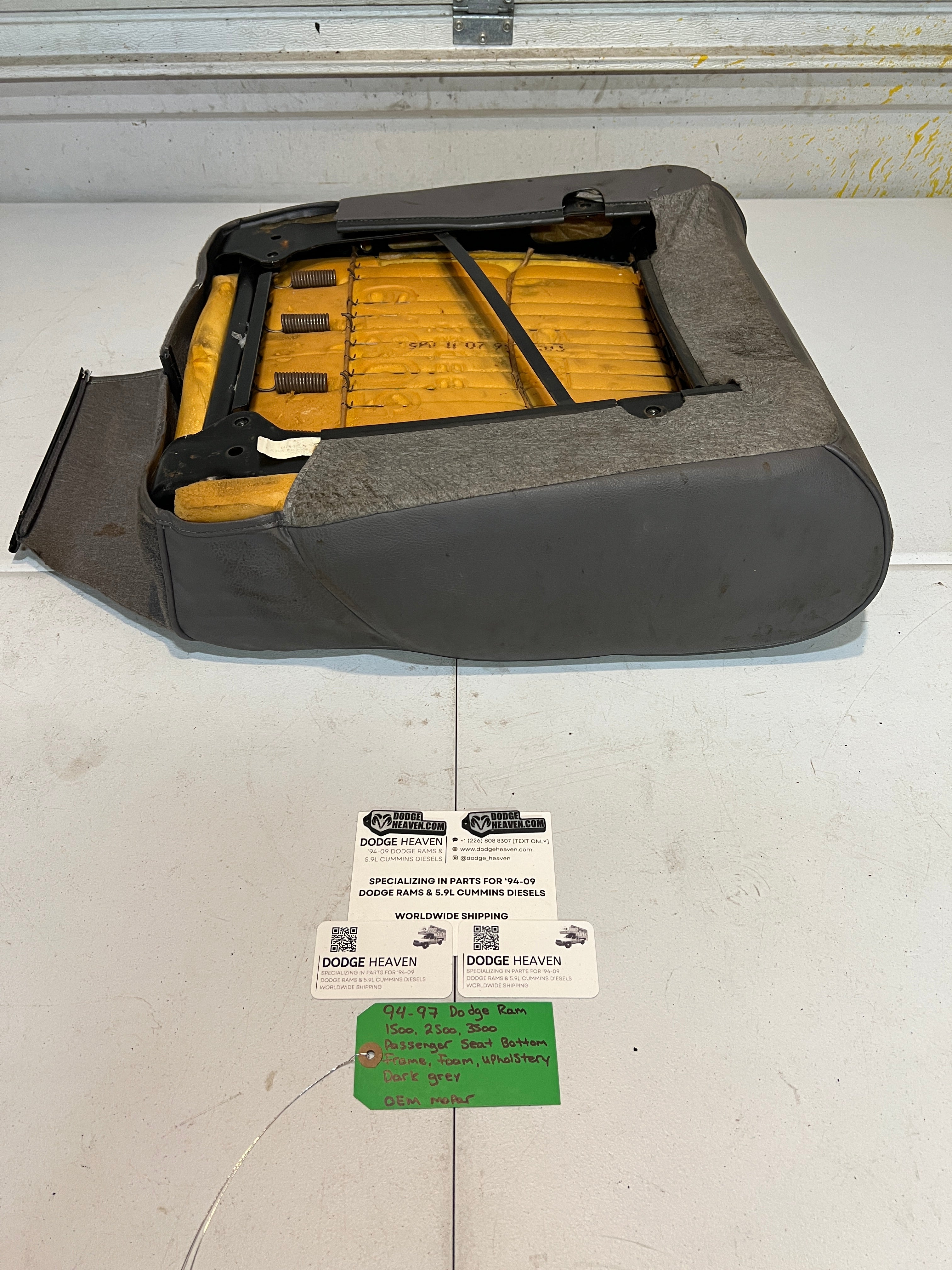 1994-1997 Dodge Raam 1500-3500 Passenger Seat Bottom Frame Foam Upholstery