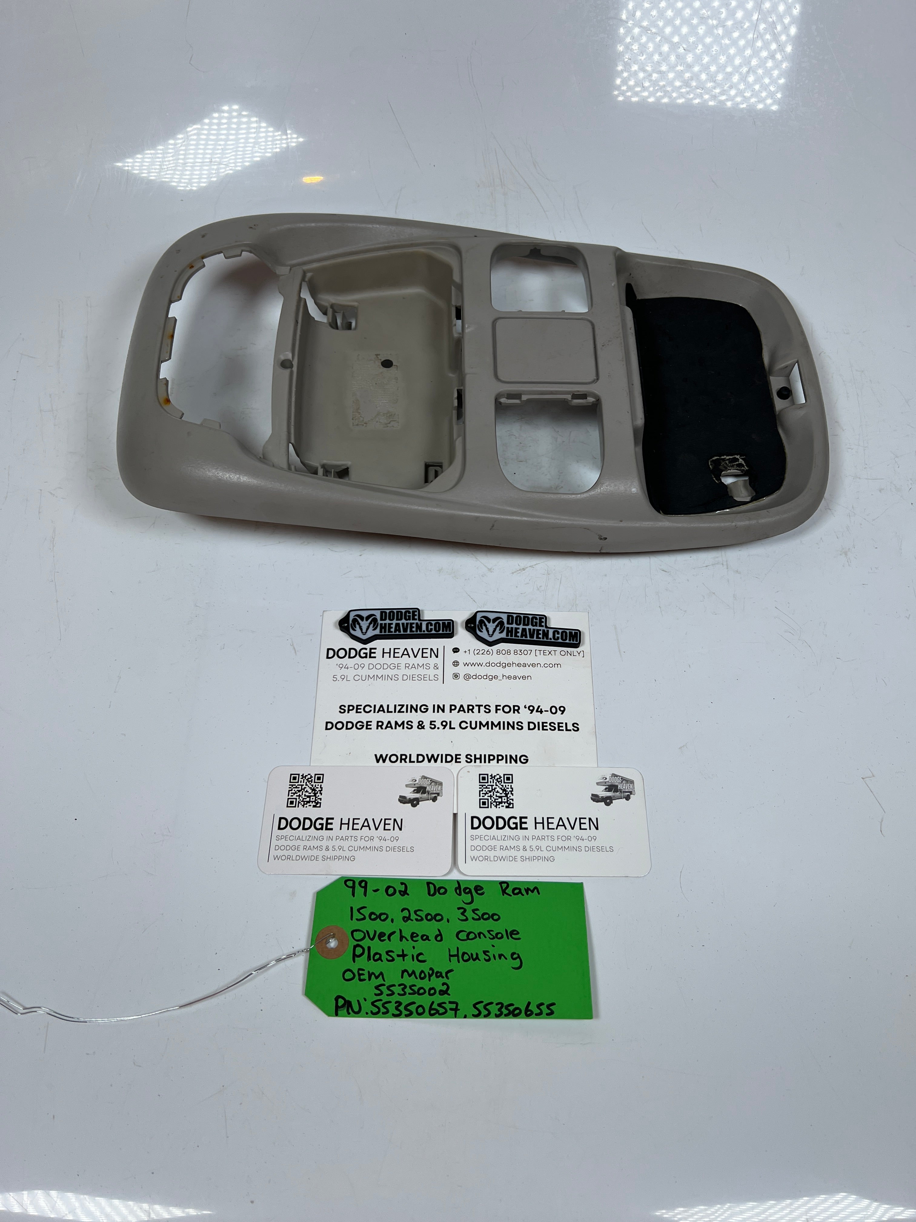 1999-2002 Dodge Ram 1500-3500 Overhead Console Plastic Housing