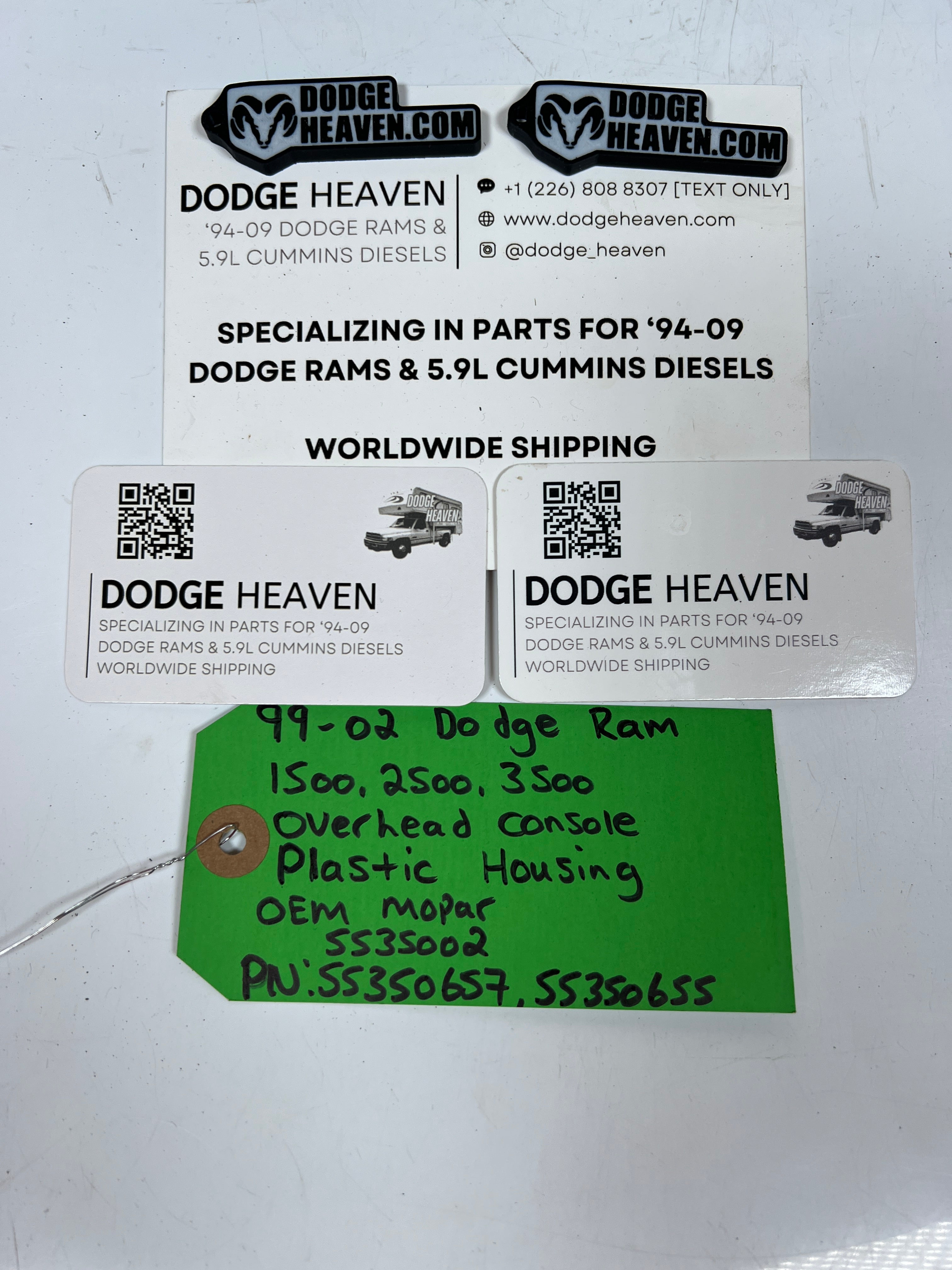 1999-2002 Dodge Ram 1500-3500 Overhead Console Plastic Housing