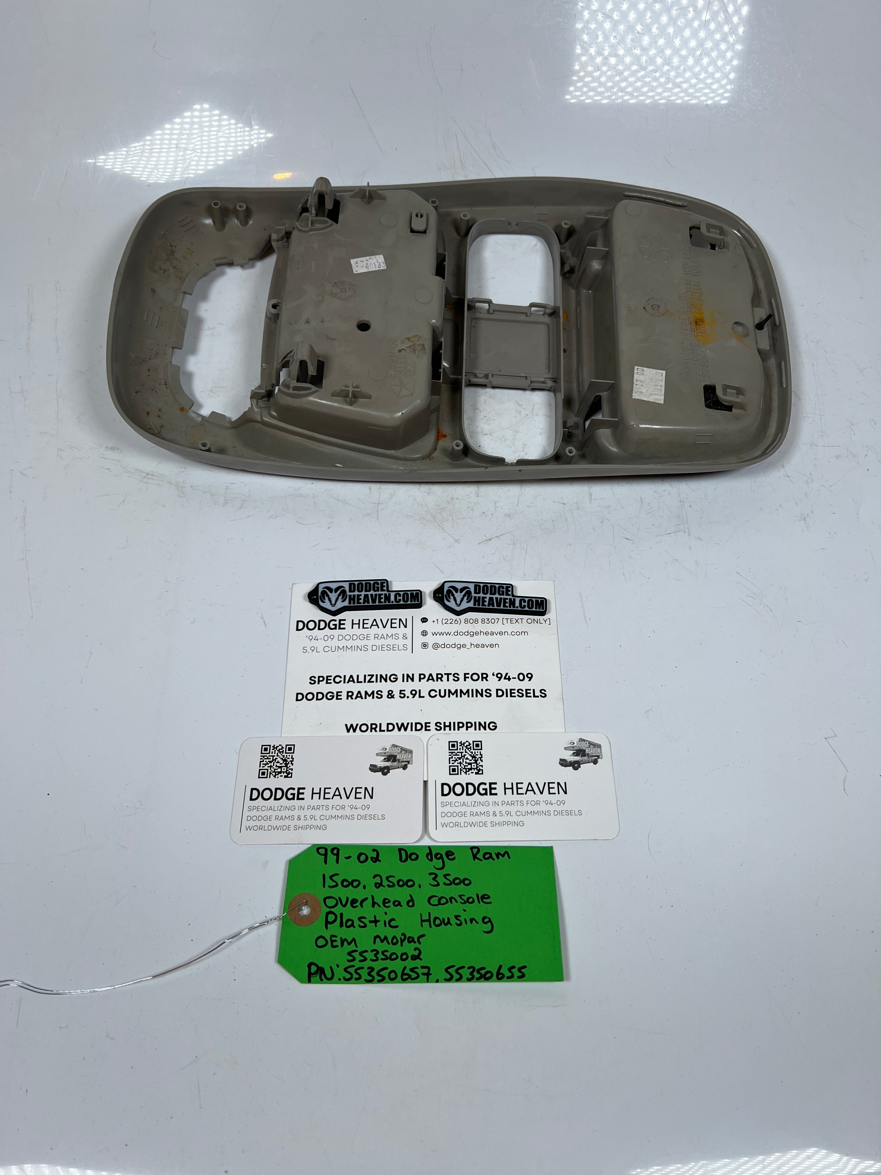 1999-2002 Dodge Ram 1500-3500 Overhead Console Plastic Housing