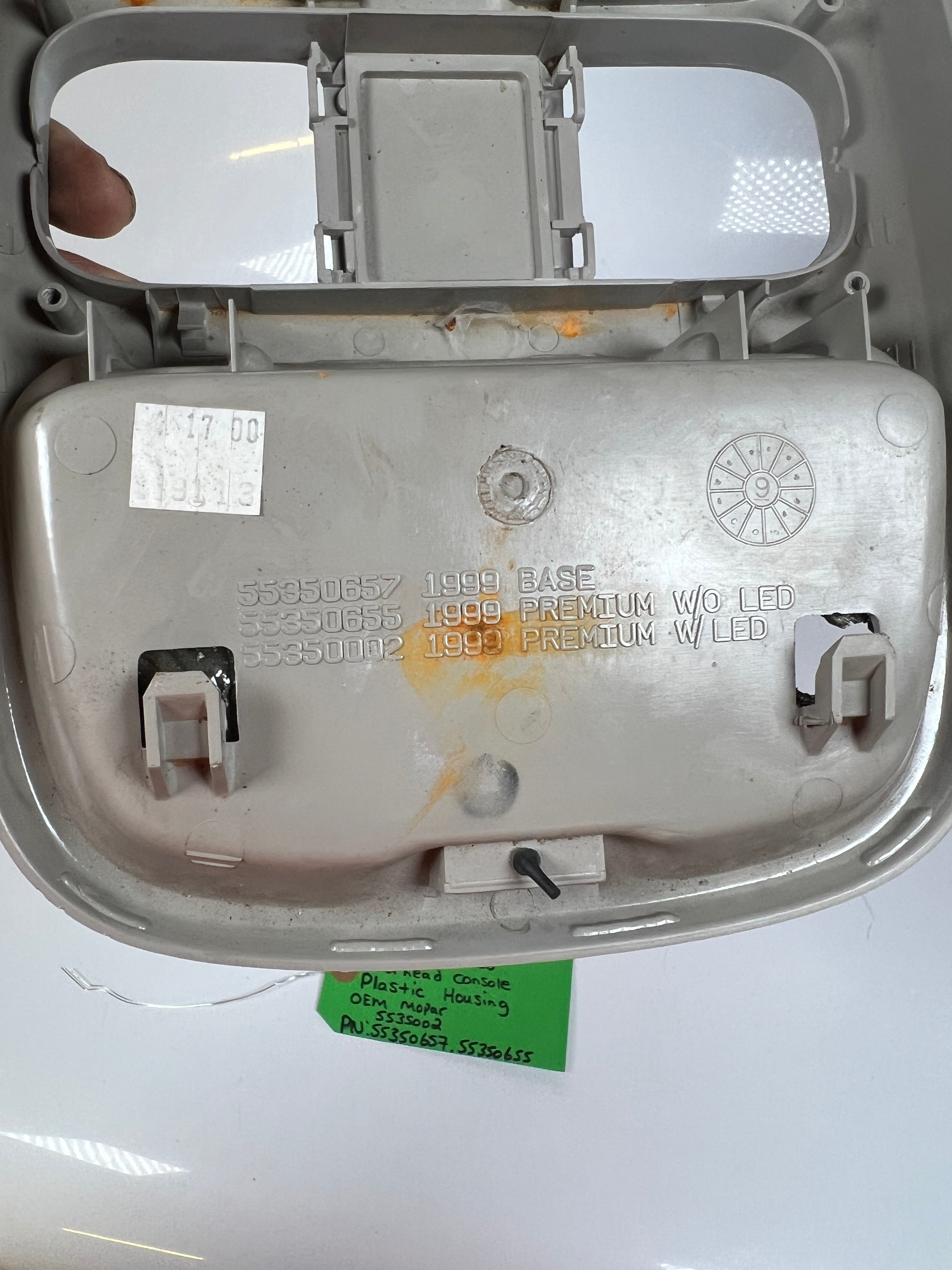 1999-2002 Dodge Ram 1500-3500 Overhead Console Plastic Housing