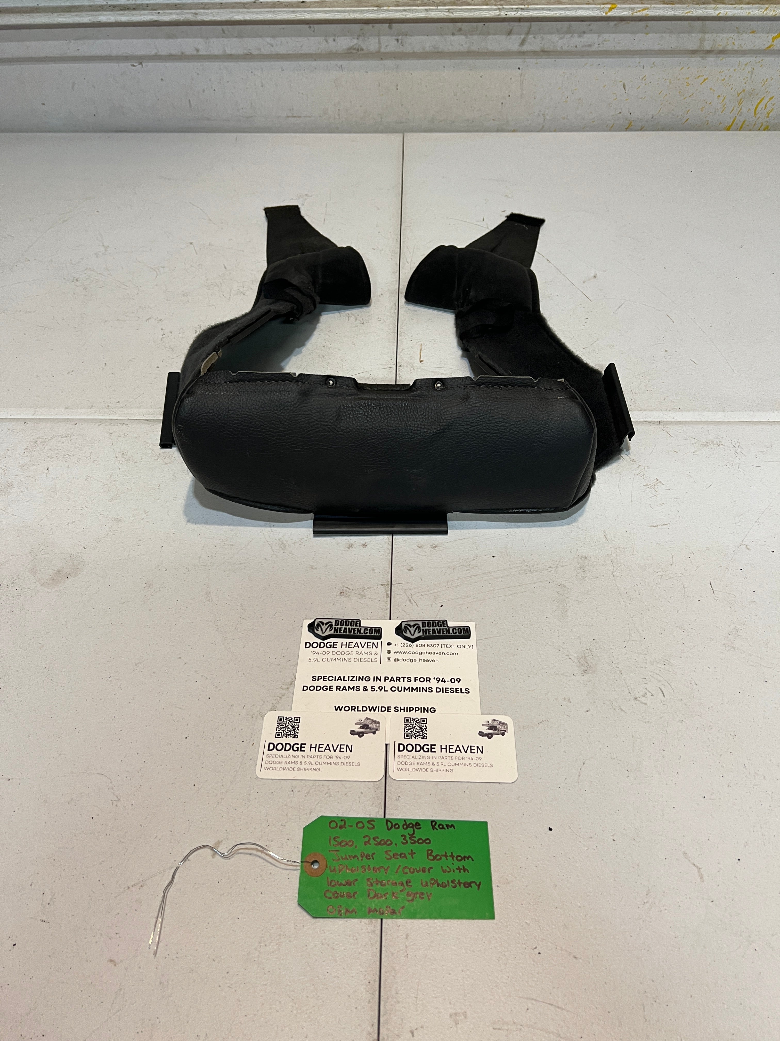 2002-2005 Dodge Ram 1500-3500 Jumper Seat Bottom Upholstery W Storage Dark Grey