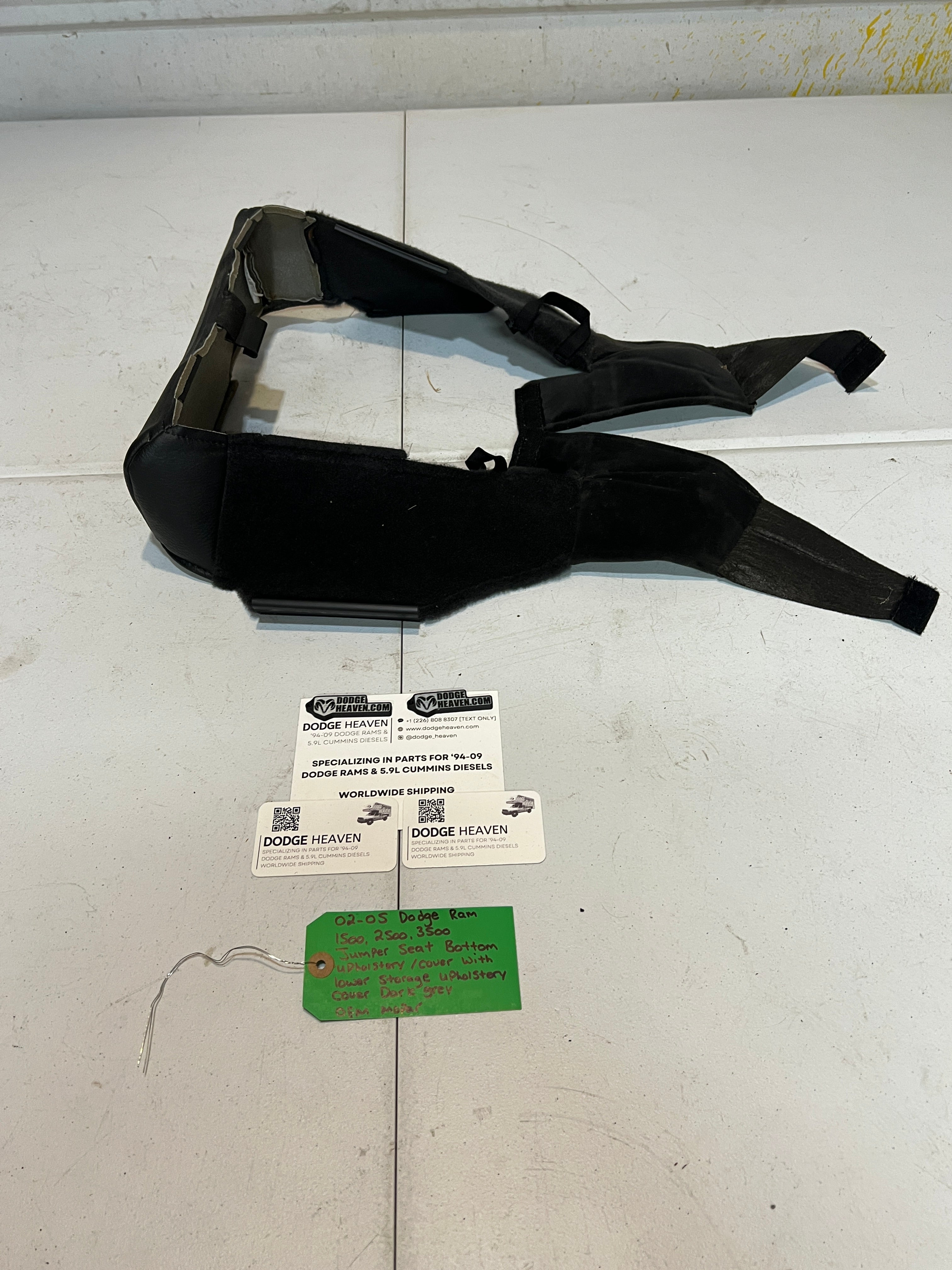 2002-2005 Dodge Ram 1500-3500 Jumper Seat Bottom Upholstery W Storage Dark Grey