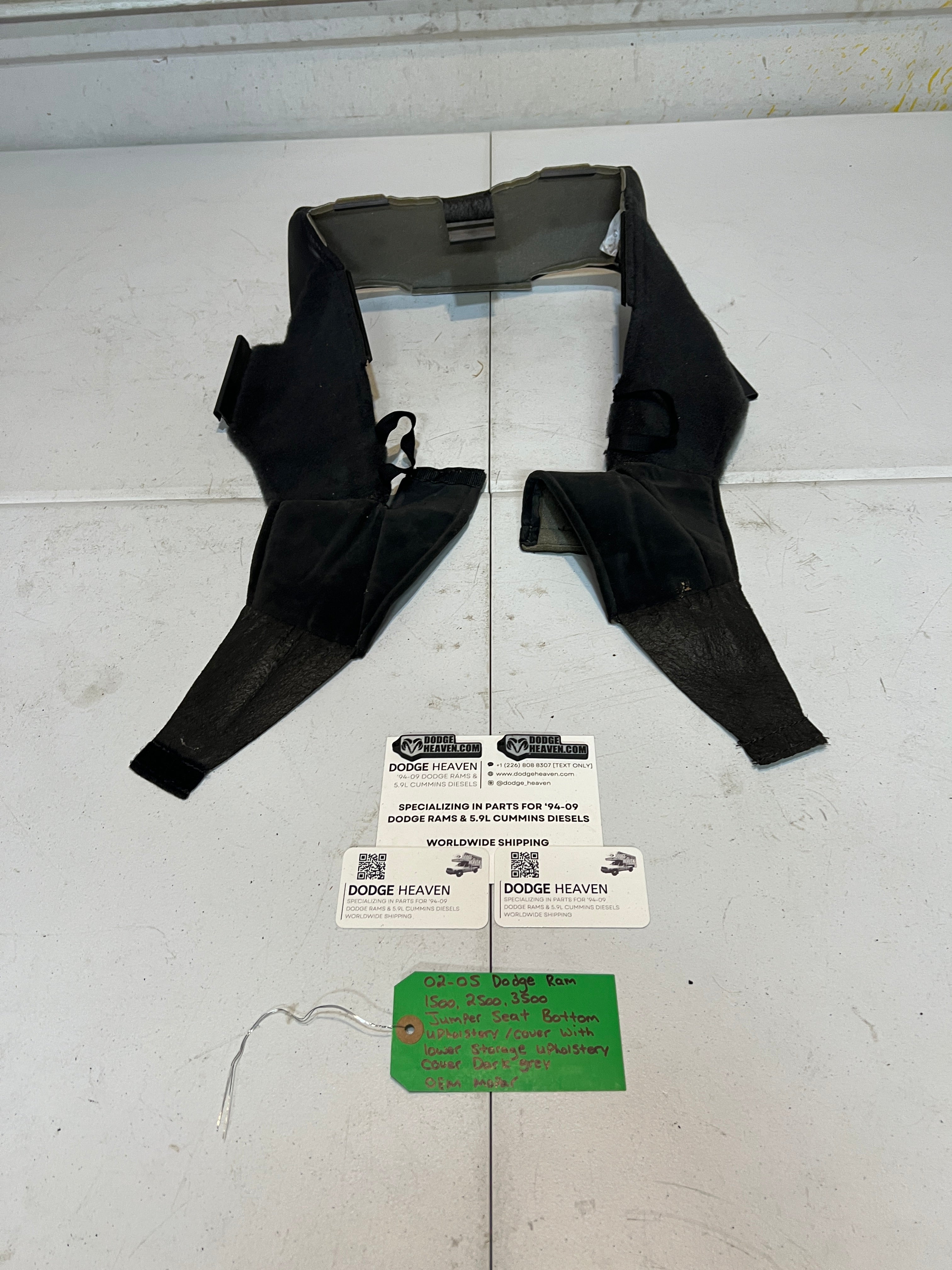 2002-2005 Dodge Ram 1500-3500 Jumper Seat Bottom Upholstery W Storage Dark Grey