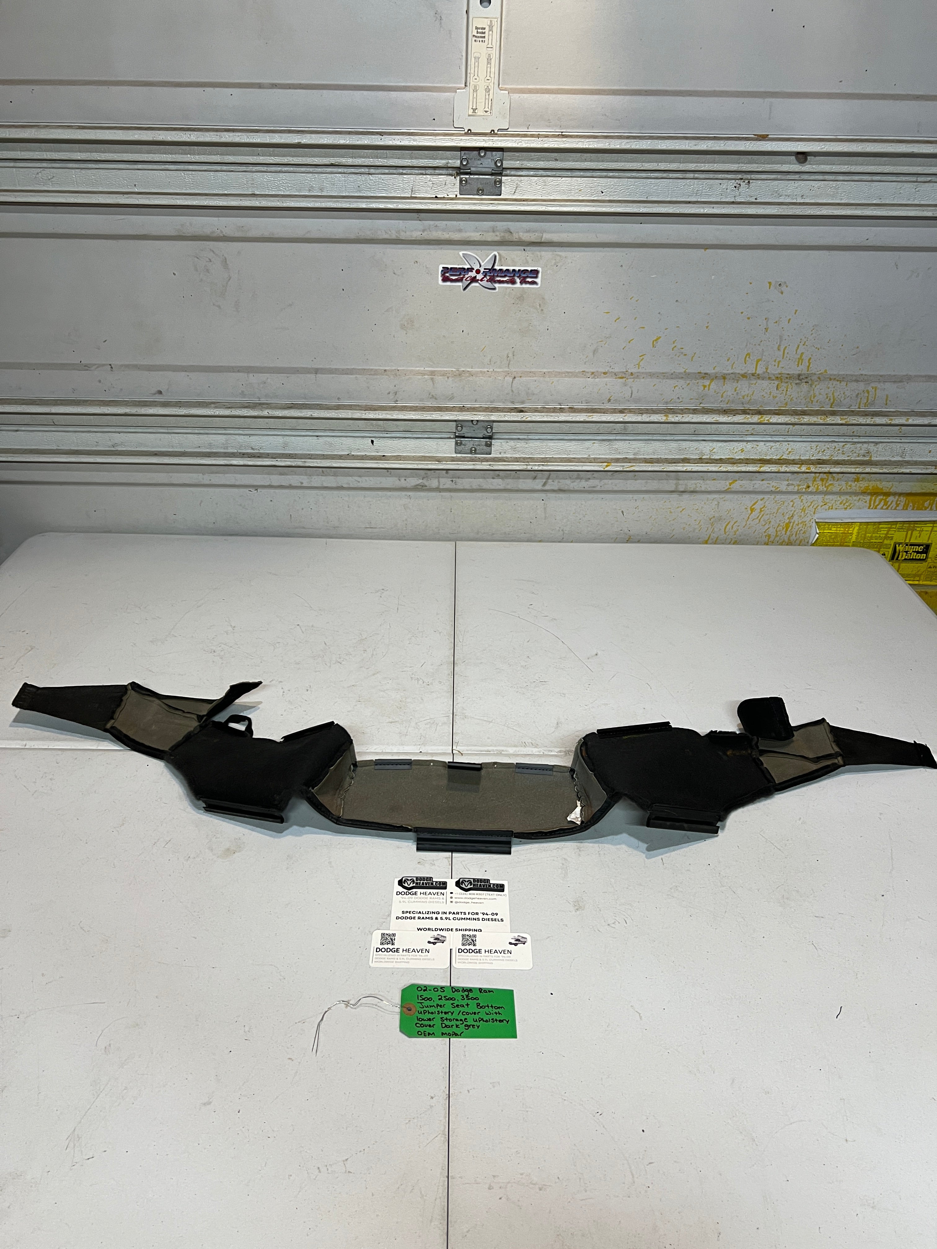 2002-2005 Dodge Ram 1500-3500 Jumper Seat Bottom Upholstery W Storage Dark Grey