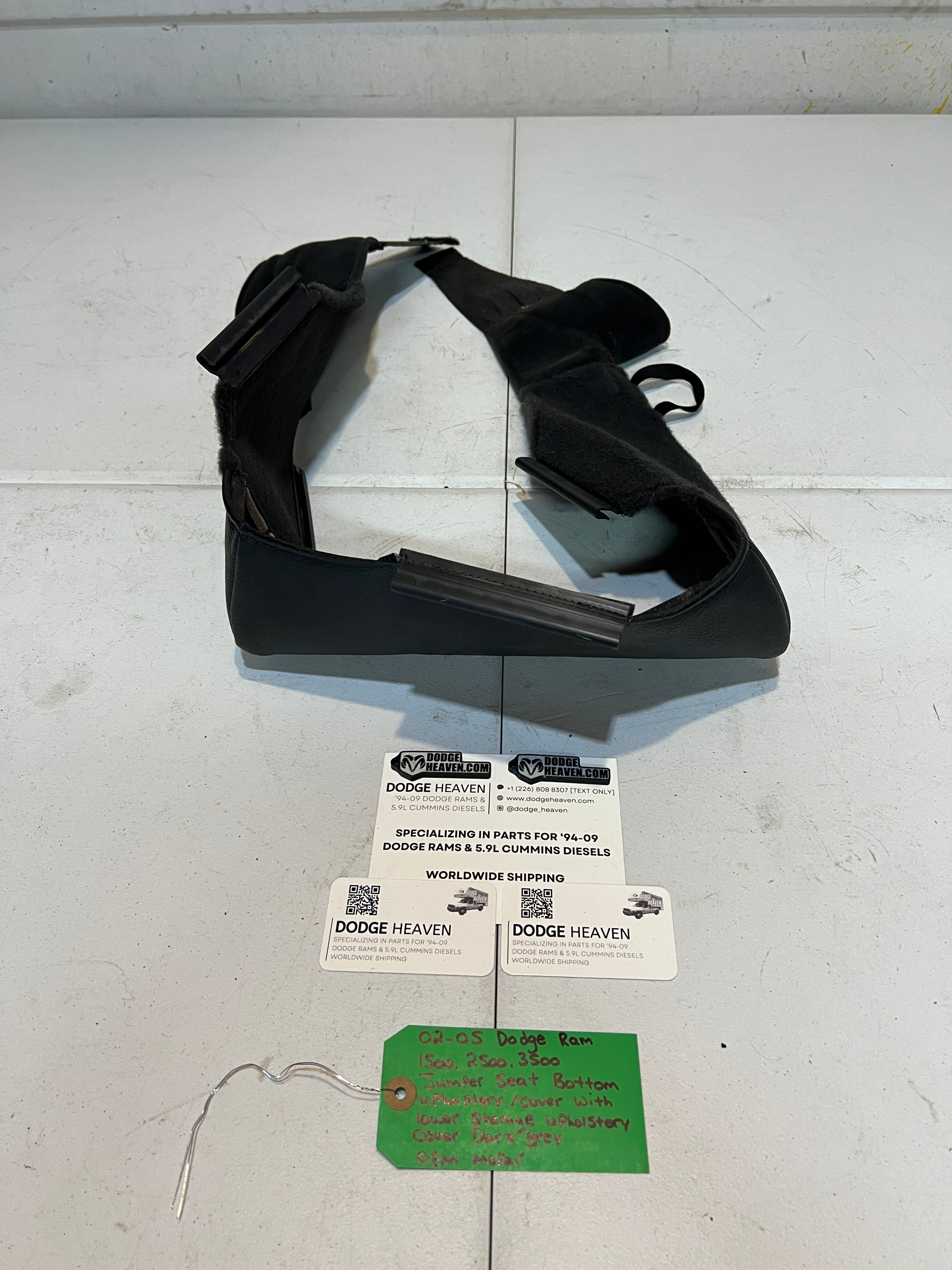 2002-2005 Dodge Ram 1500-3500 Jumper Seat Bottom Upholstery W Storage Dark Grey
