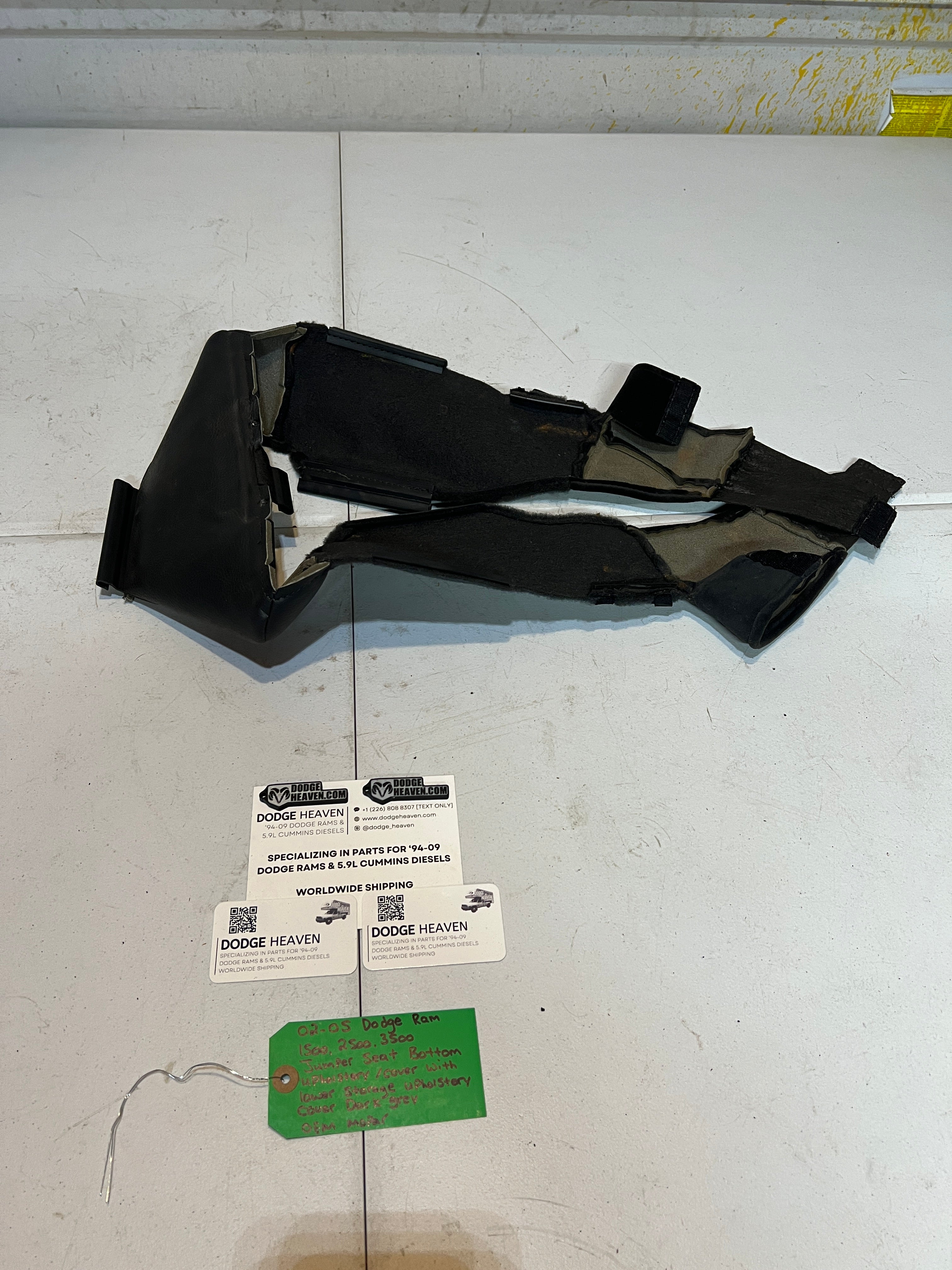 2002-2005 Dodge Ram 1500-3500 Jumper Seat Bottom Upholstery W Storage Dark Grey
