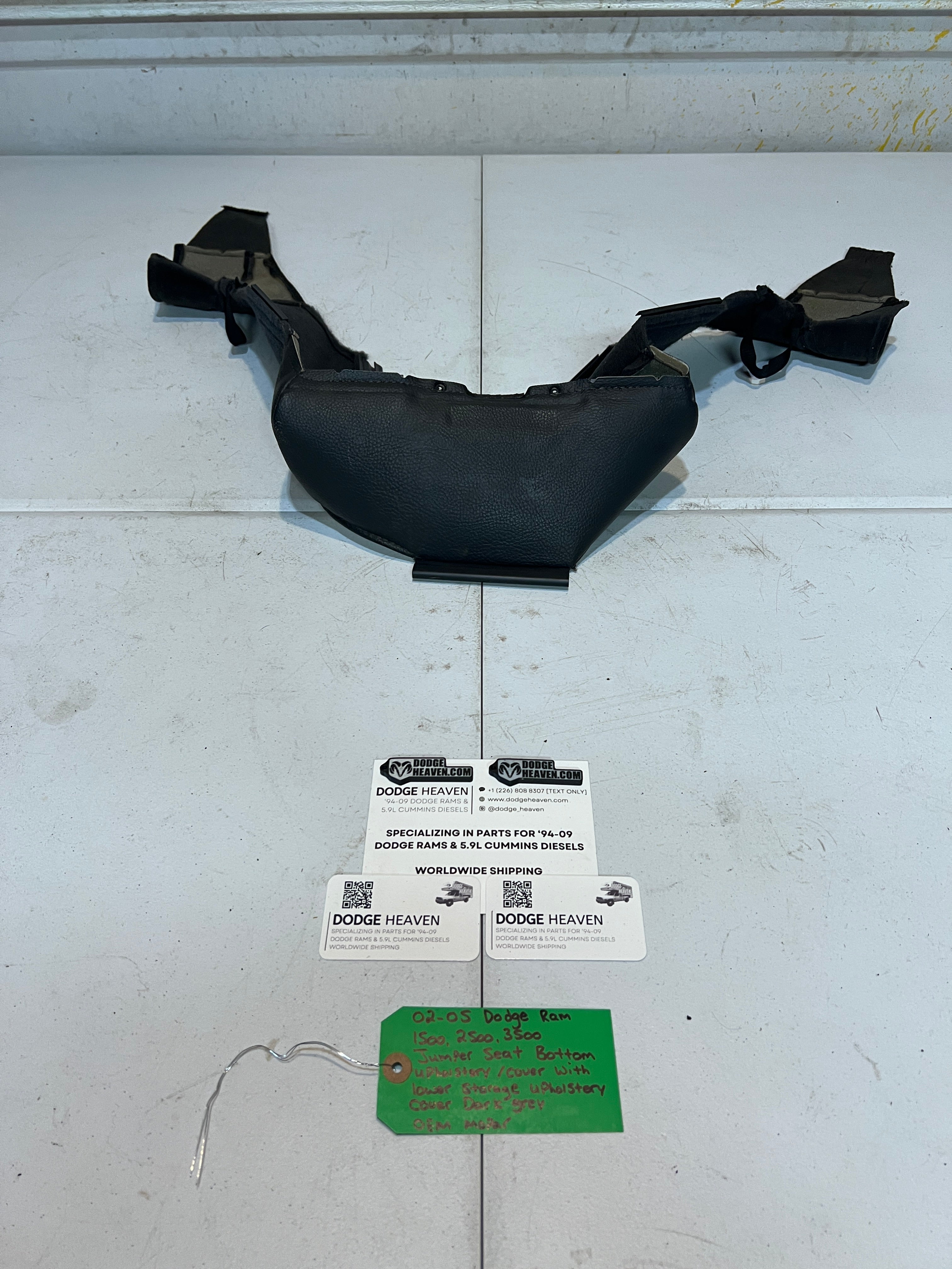 2002-2005 Dodge Ram 1500-3500 Jumper Seat Bottom Upholstery W Storage Dark Grey