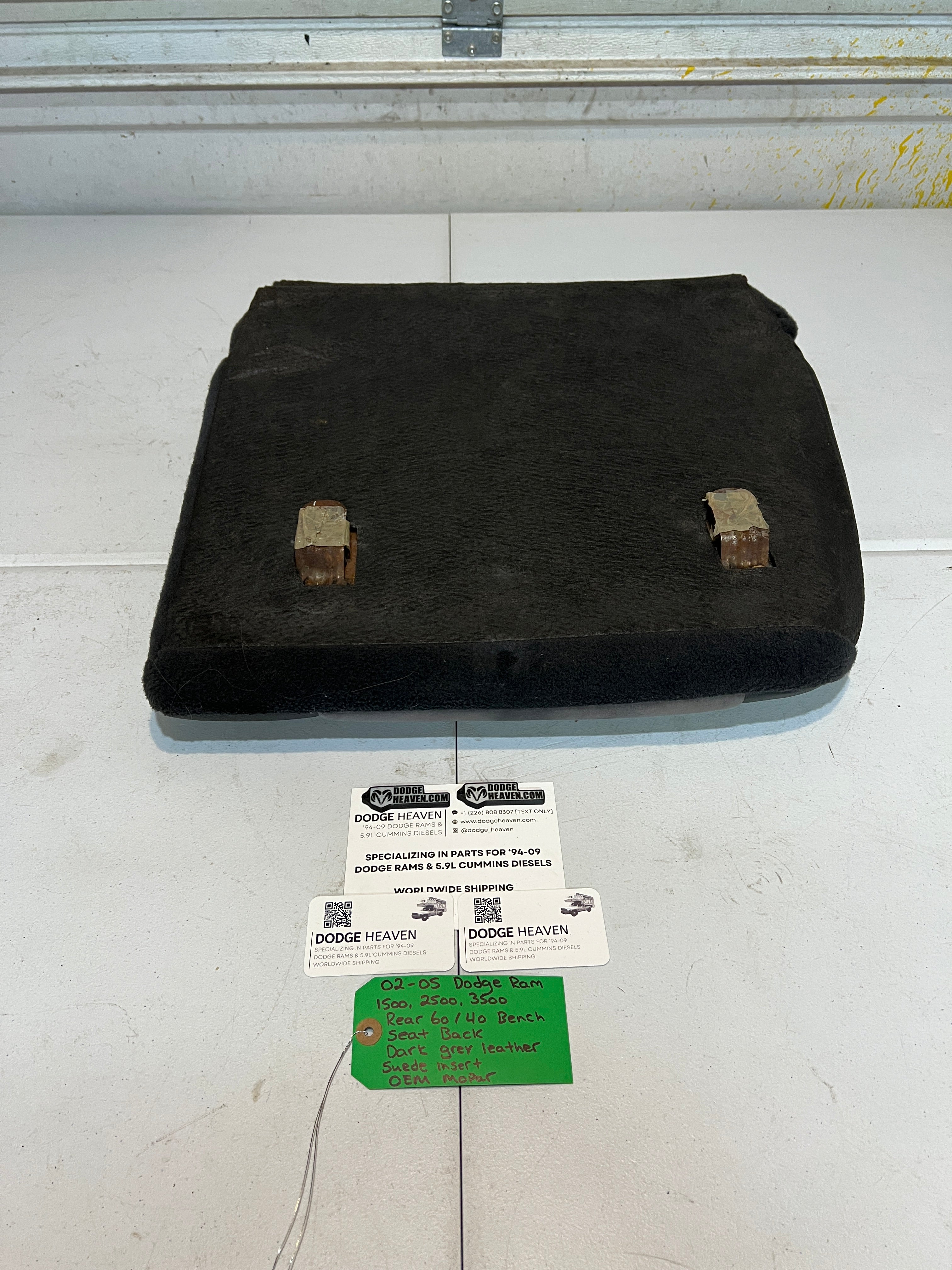 2002-2005 Dodge Ram Quad Cab Rear 60/40 Bench Seat Back Dark Grey Leather