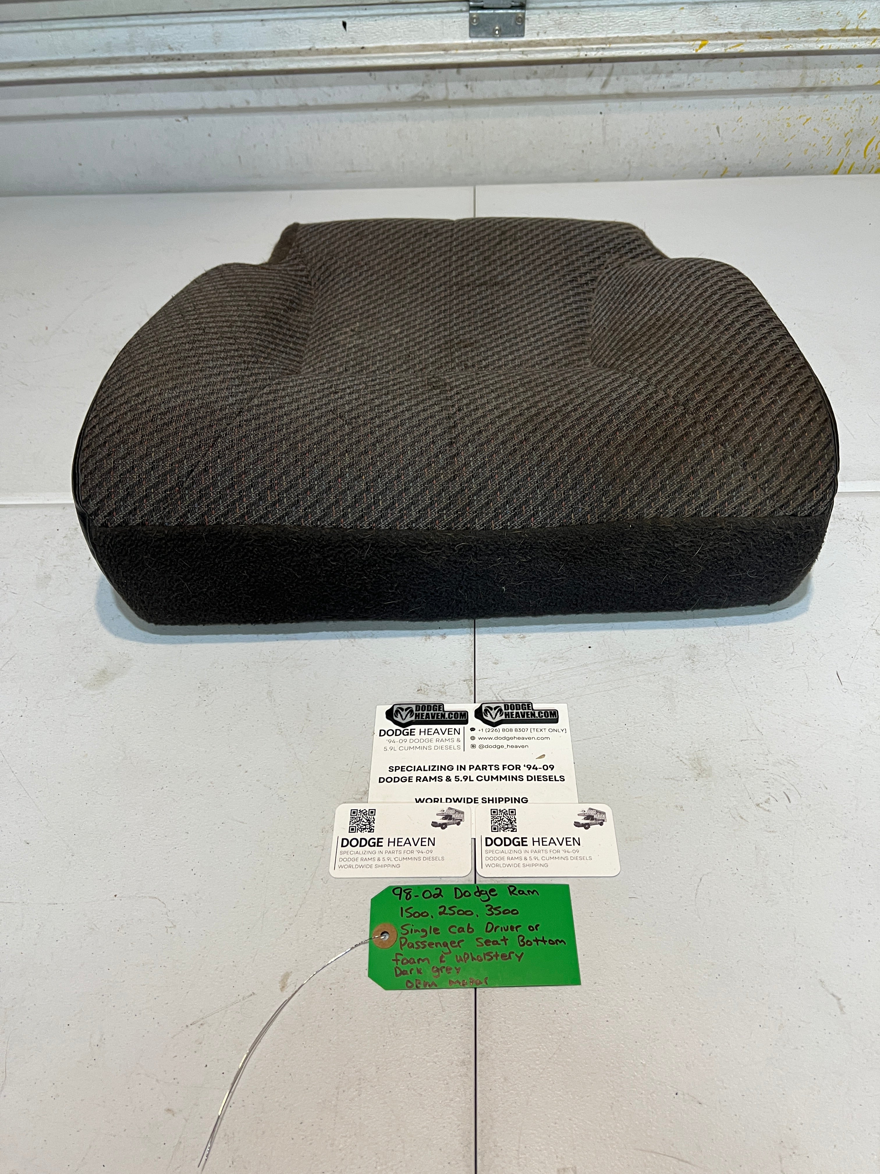 1998-2002 Dodge Ram Single Cab Driver or Passenger Seat Bottom Dark Grey