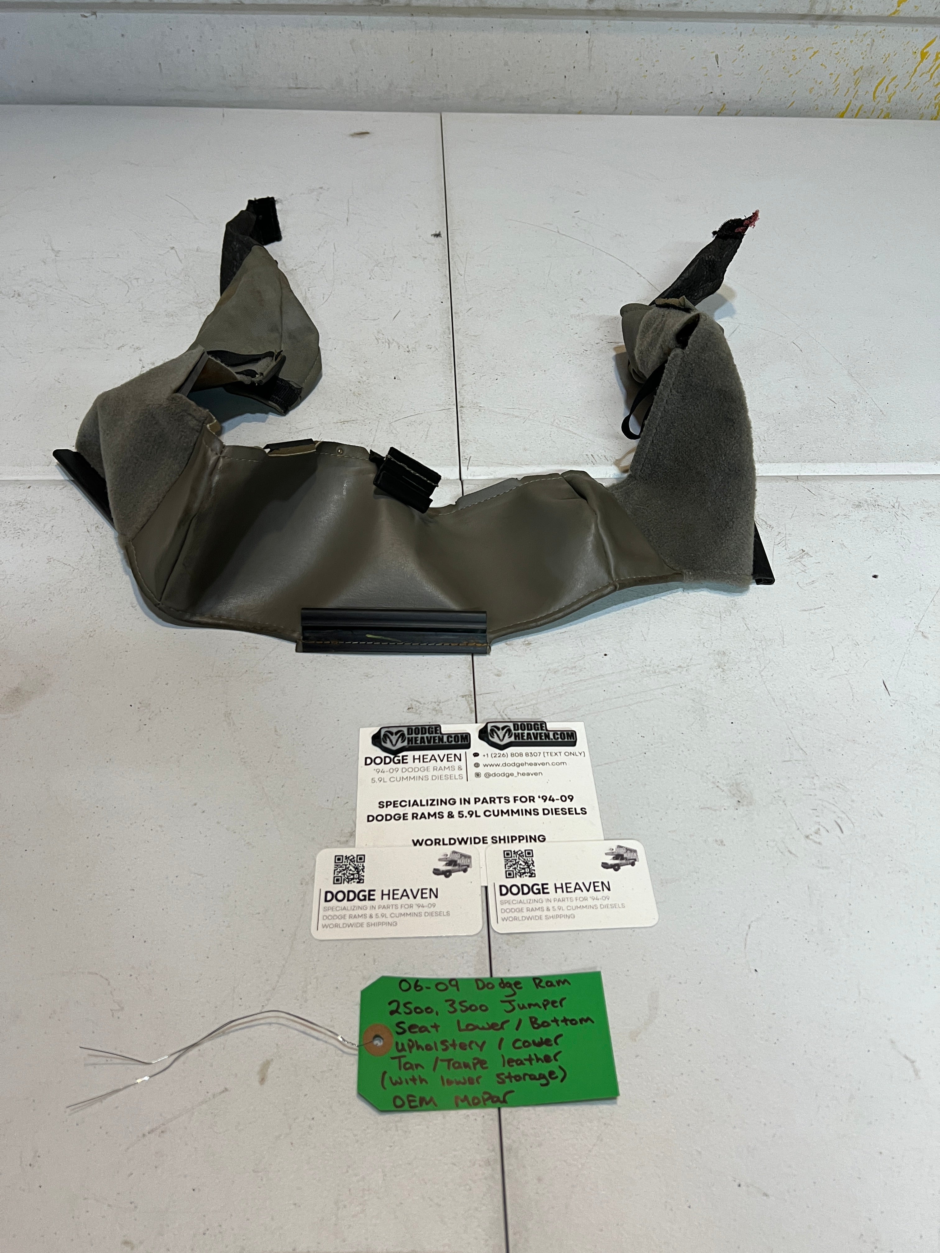 2006-2009 Dodge Ram 2500 3500 Jumper Seat Bottom Upholstery W Storage Tan/ Taupe