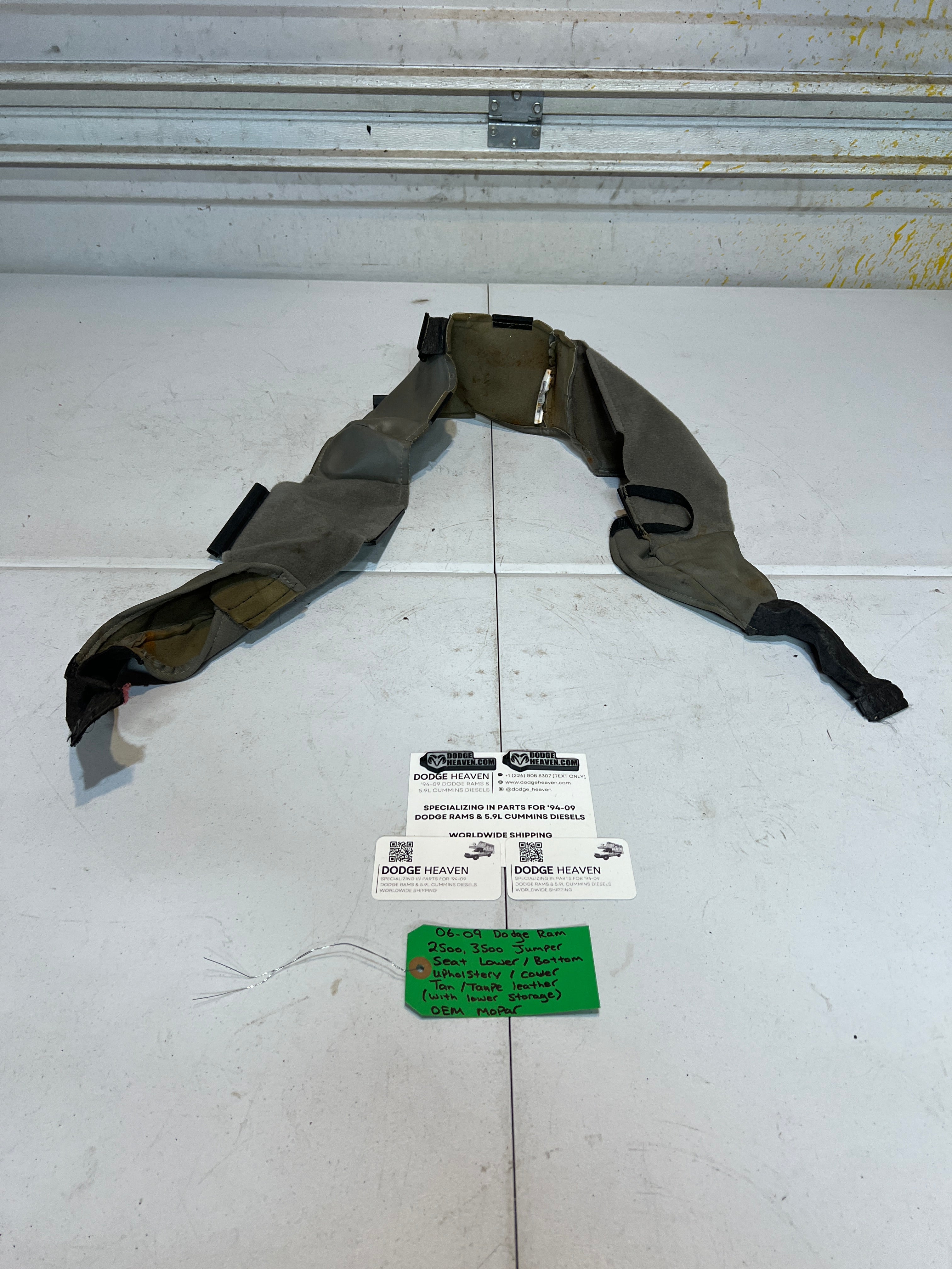 2006-2009 Dodge Ram 2500 3500 Jumper Seat Bottom Upholstery W Storage Tan/ Taupe