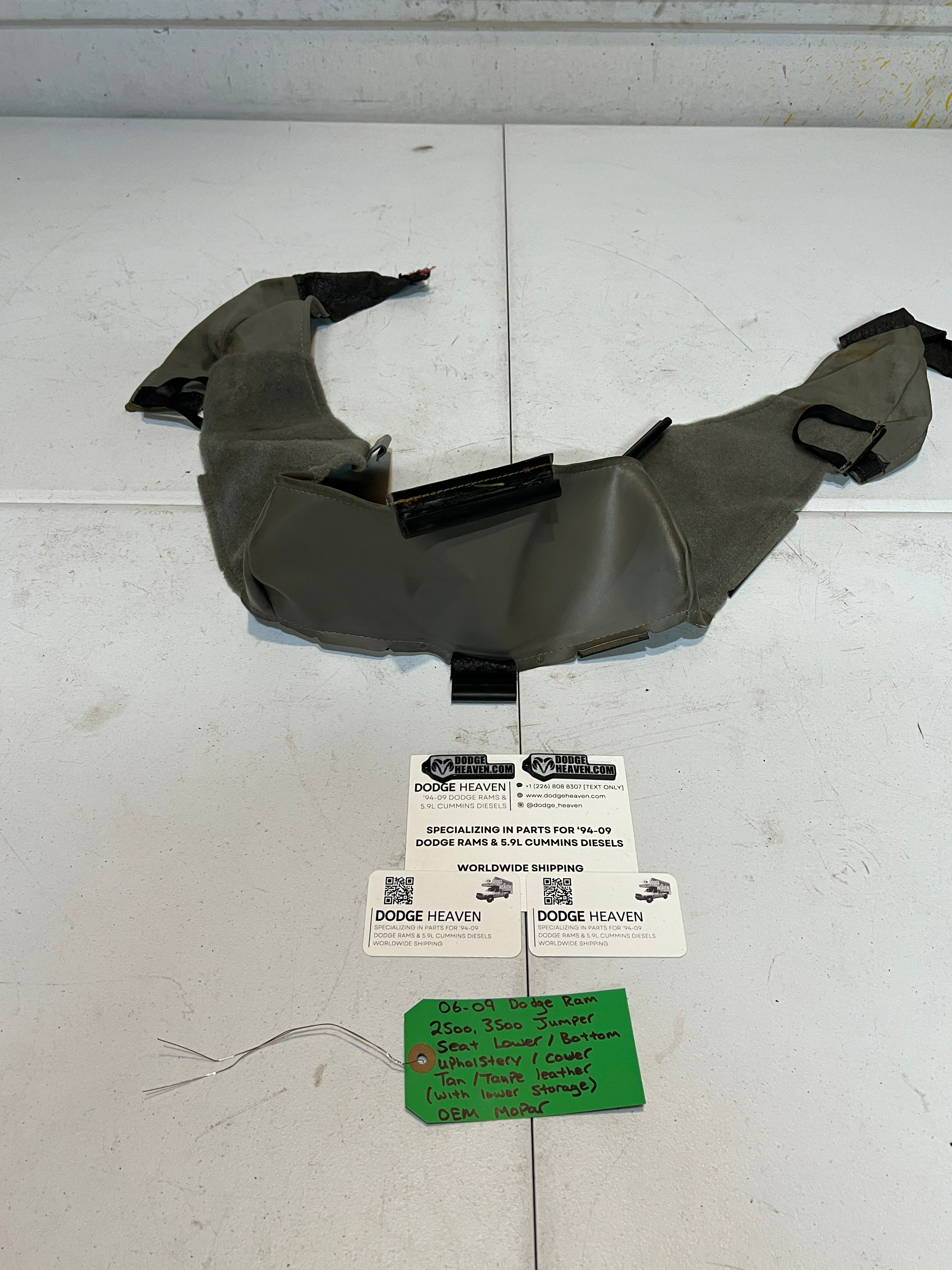 2006-2009 Dodge Ram 2500 3500 Jumper Seat Bottom Upholstery W Storage Tan/ Taupe