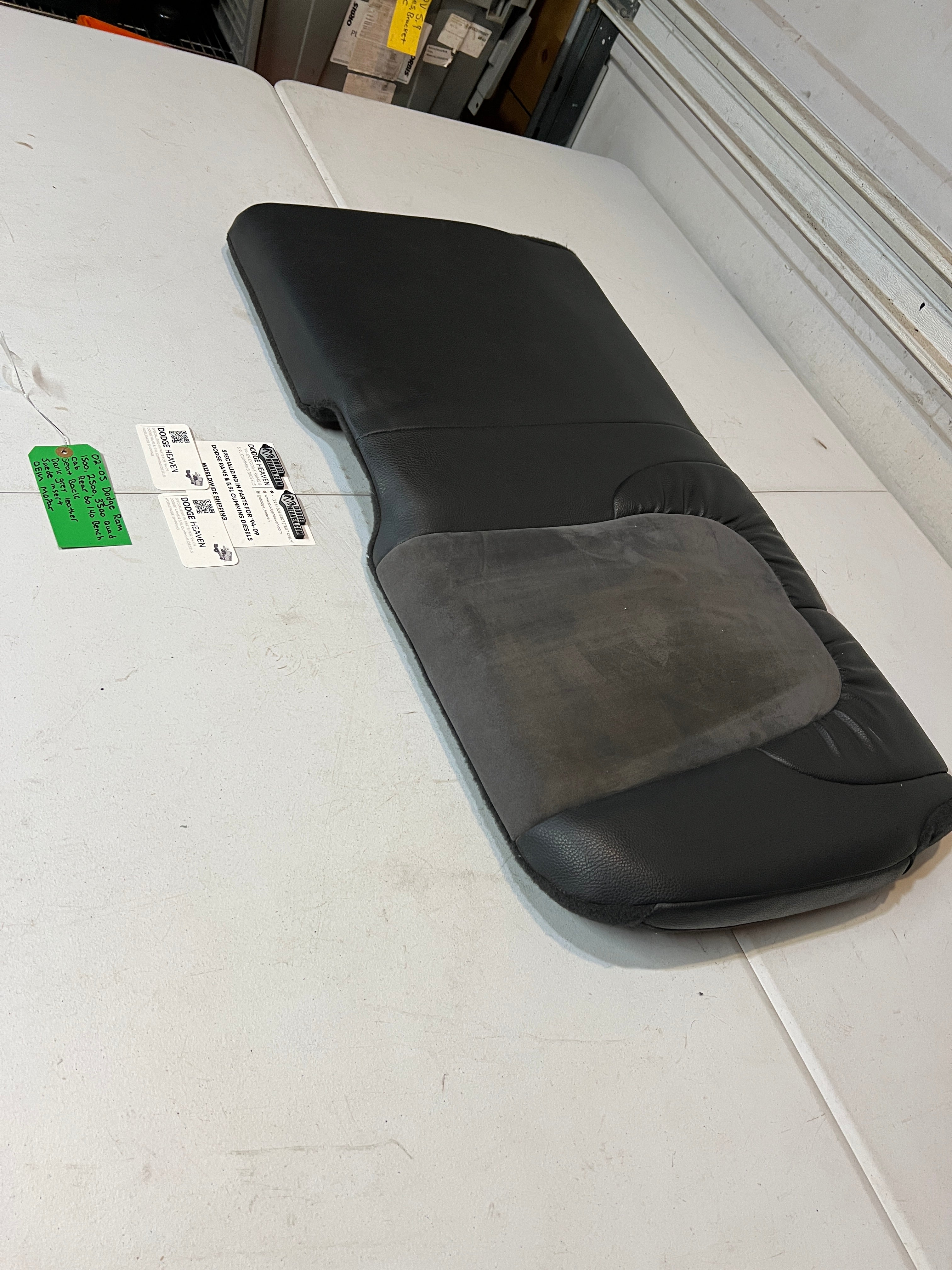 2002-2005 Dodge Ram Quad Cab Rear 60/40 Bench Seat Back Dark Grey Leather