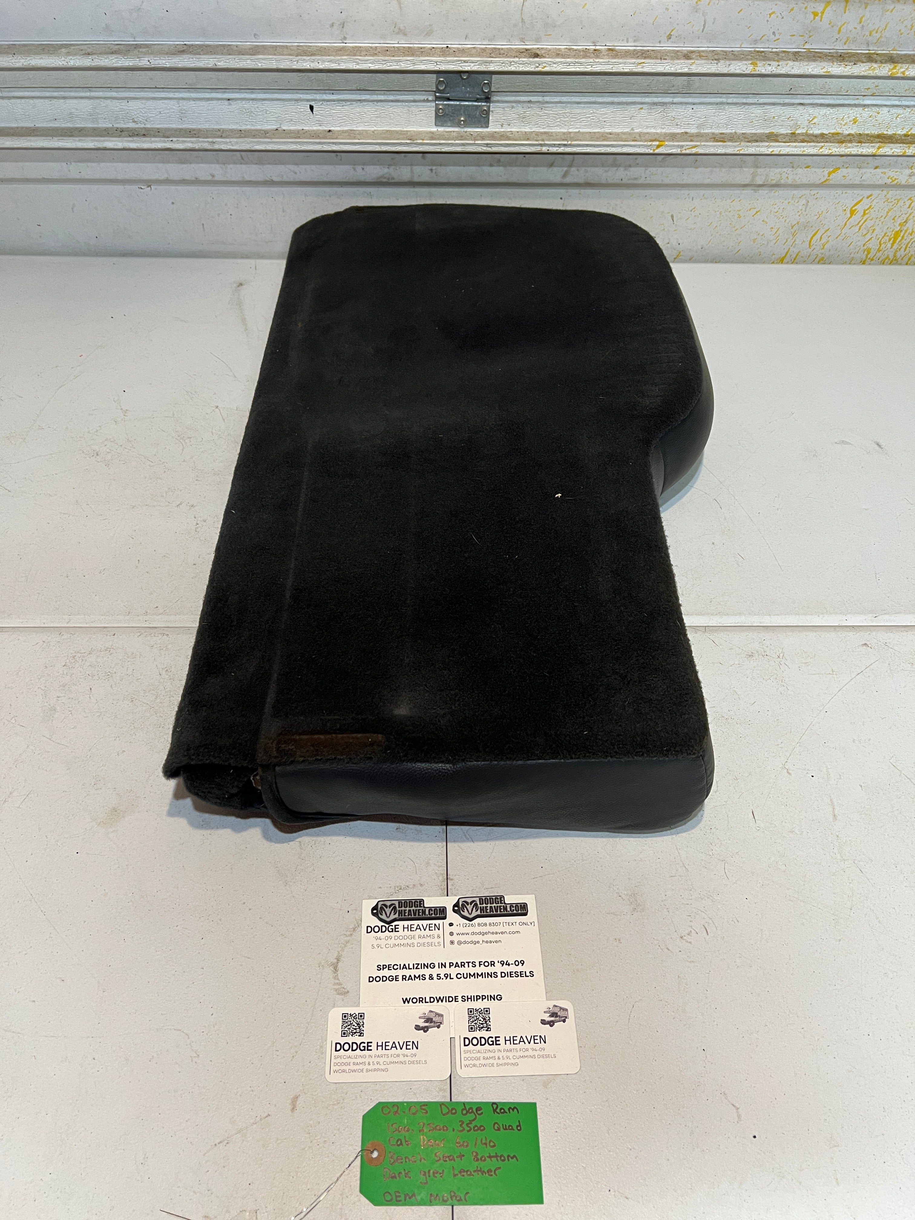2002-2005 Dodge Ram Quad Cab Rear 60/40 Bench Seat Bottom Dark Grey Leather