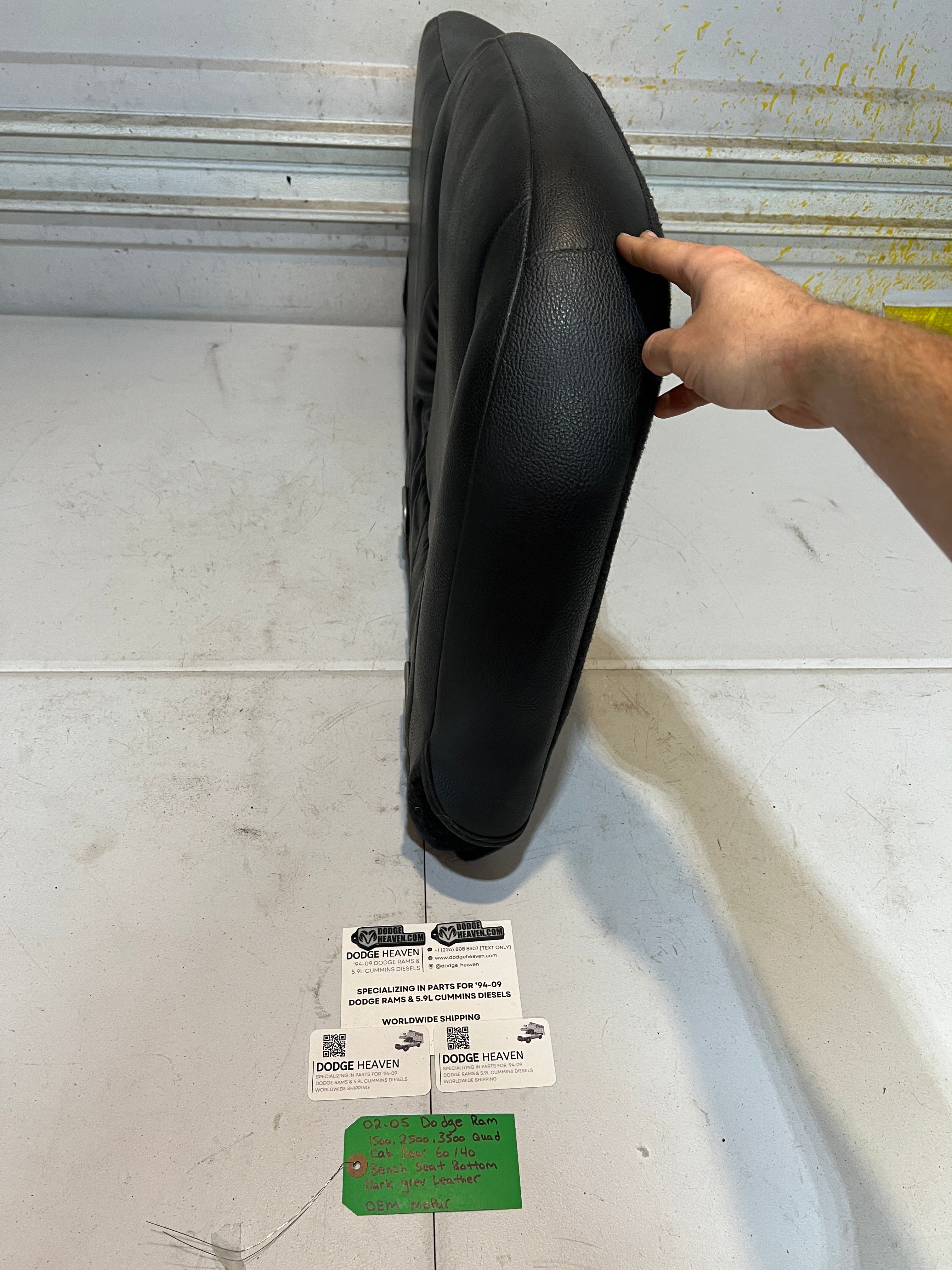 2002-2005 Dodge Ram Quad Cab Rear 60/40 Bench Seat Bottom Dark Grey Leather