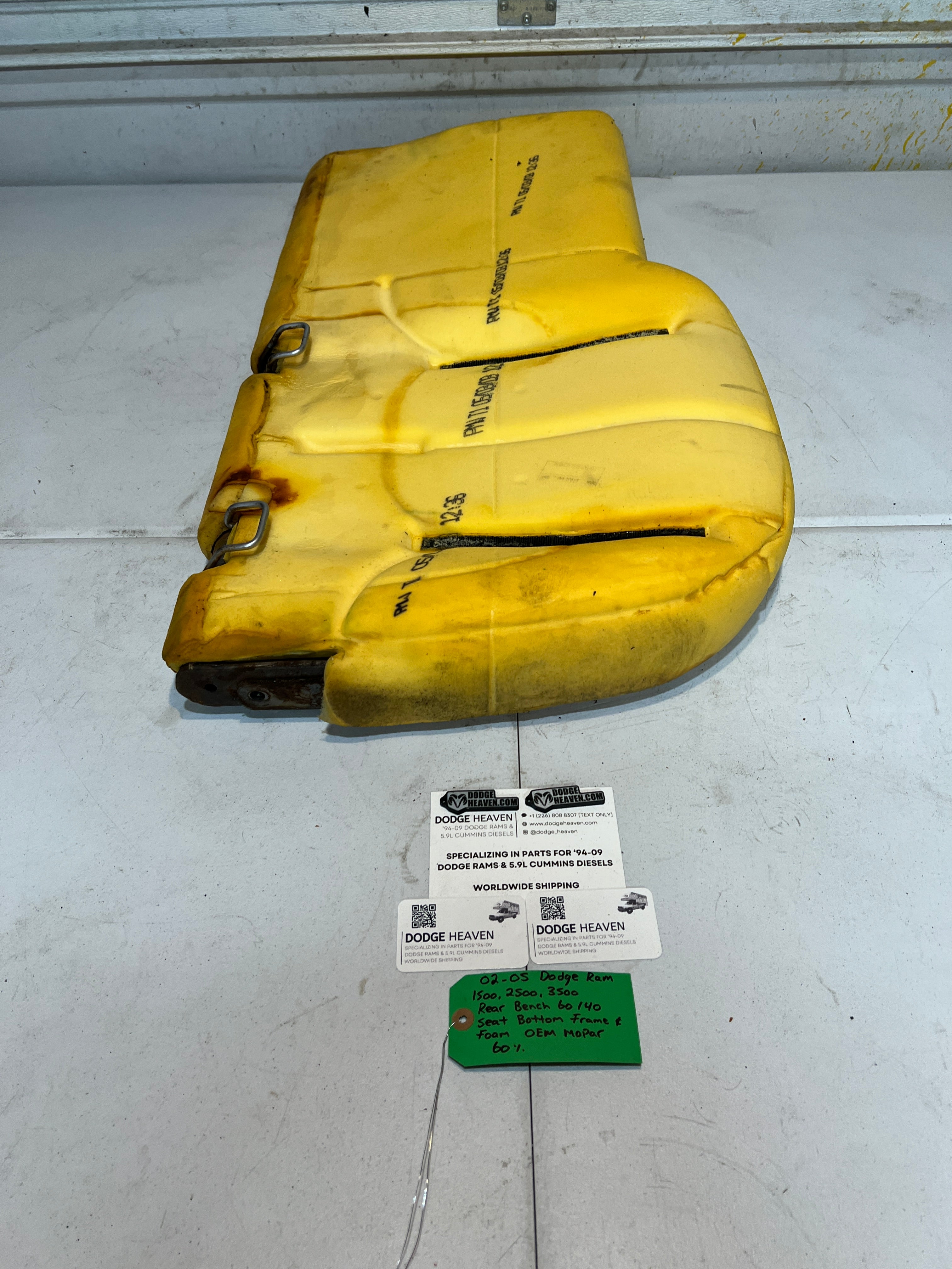 2002-2005 Dodge ram quad Cab Rear 60/40 Bench Seat Bottom Frame & Foam