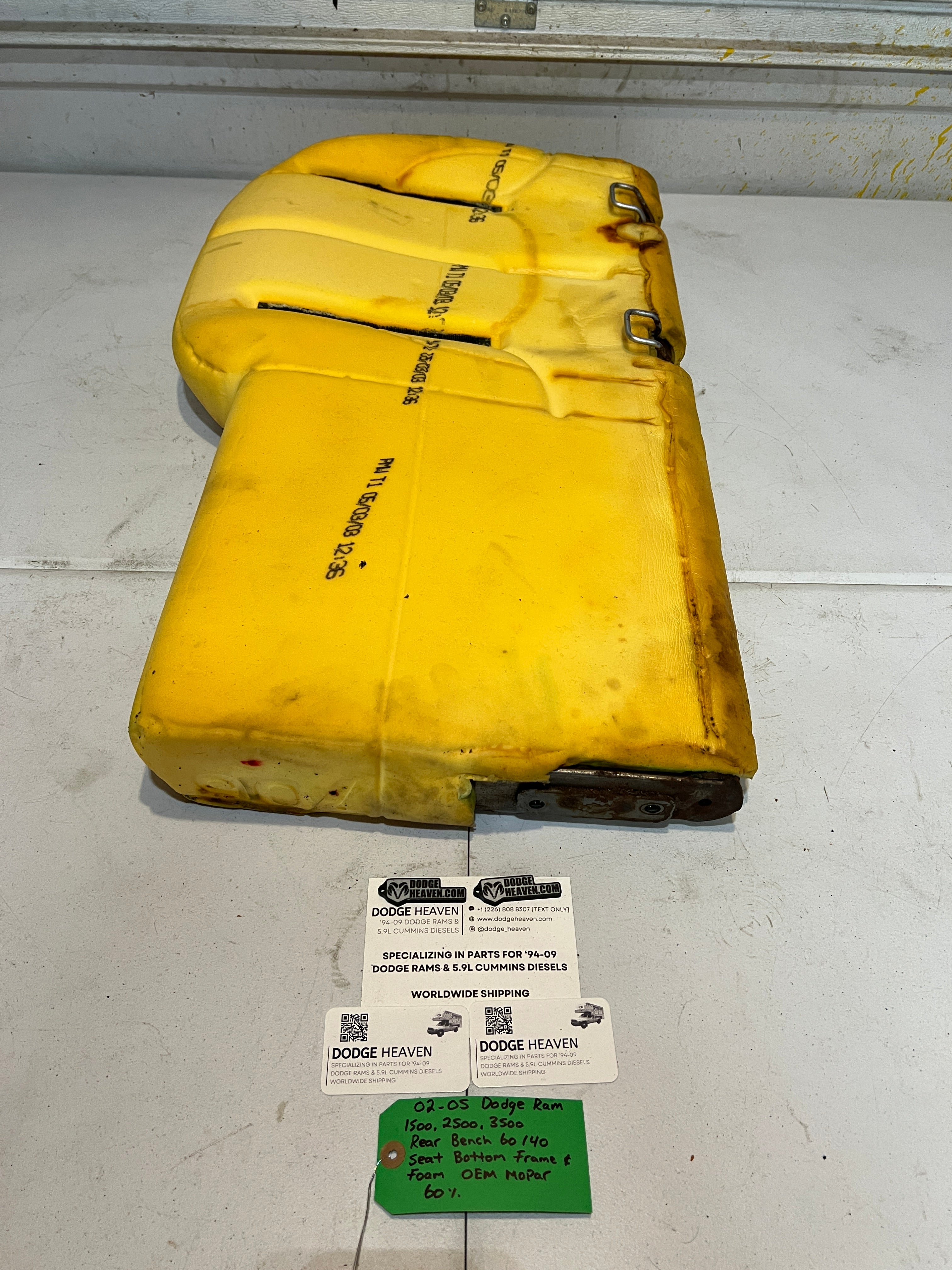 2002-2005 Dodge ram quad Cab Rear 60/40 Bench Seat Bottom Frame & Foam