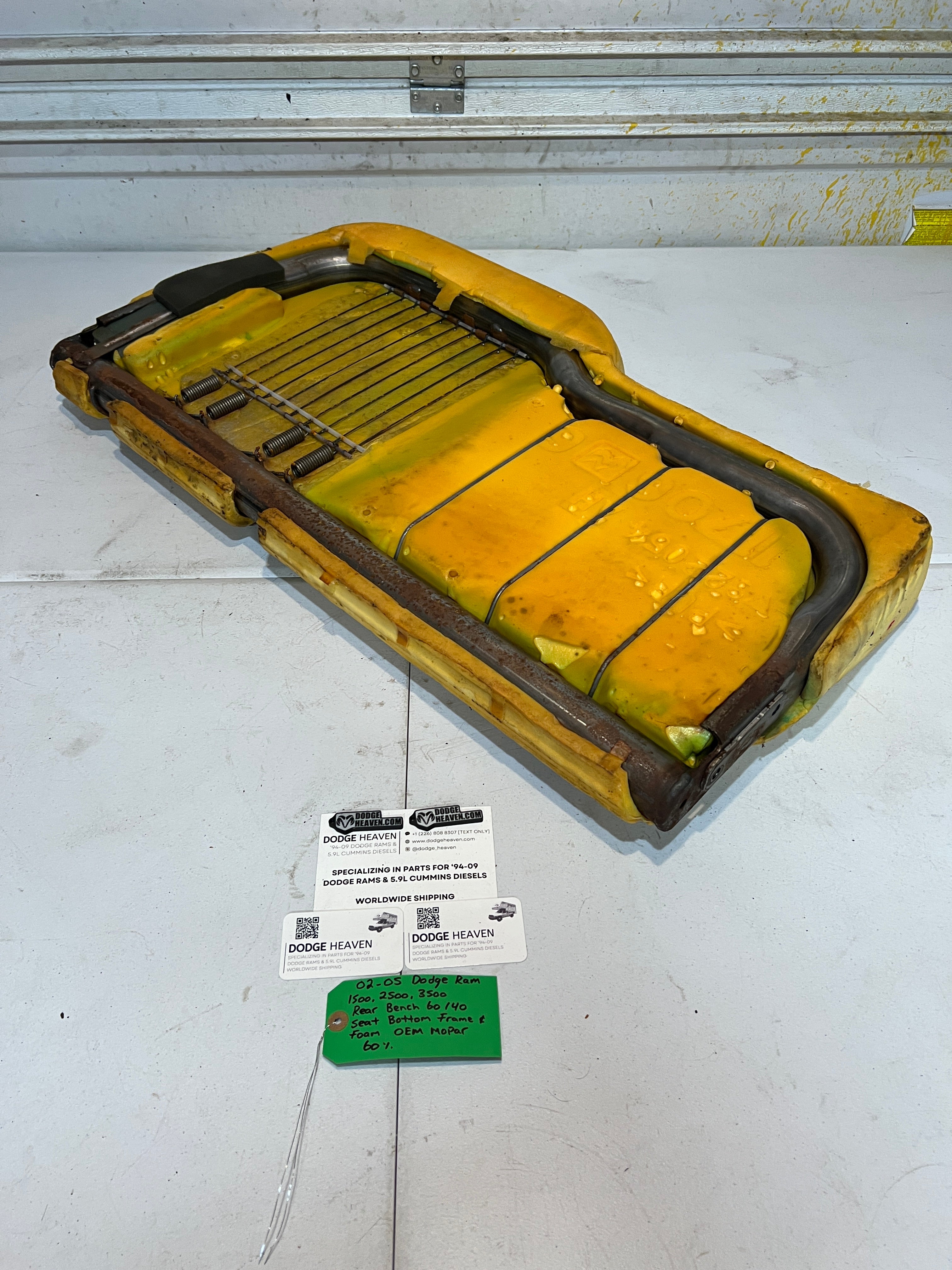 2002-2005 Dodge ram quad Cab Rear 60/40 Bench Seat Bottom Frame & Foam