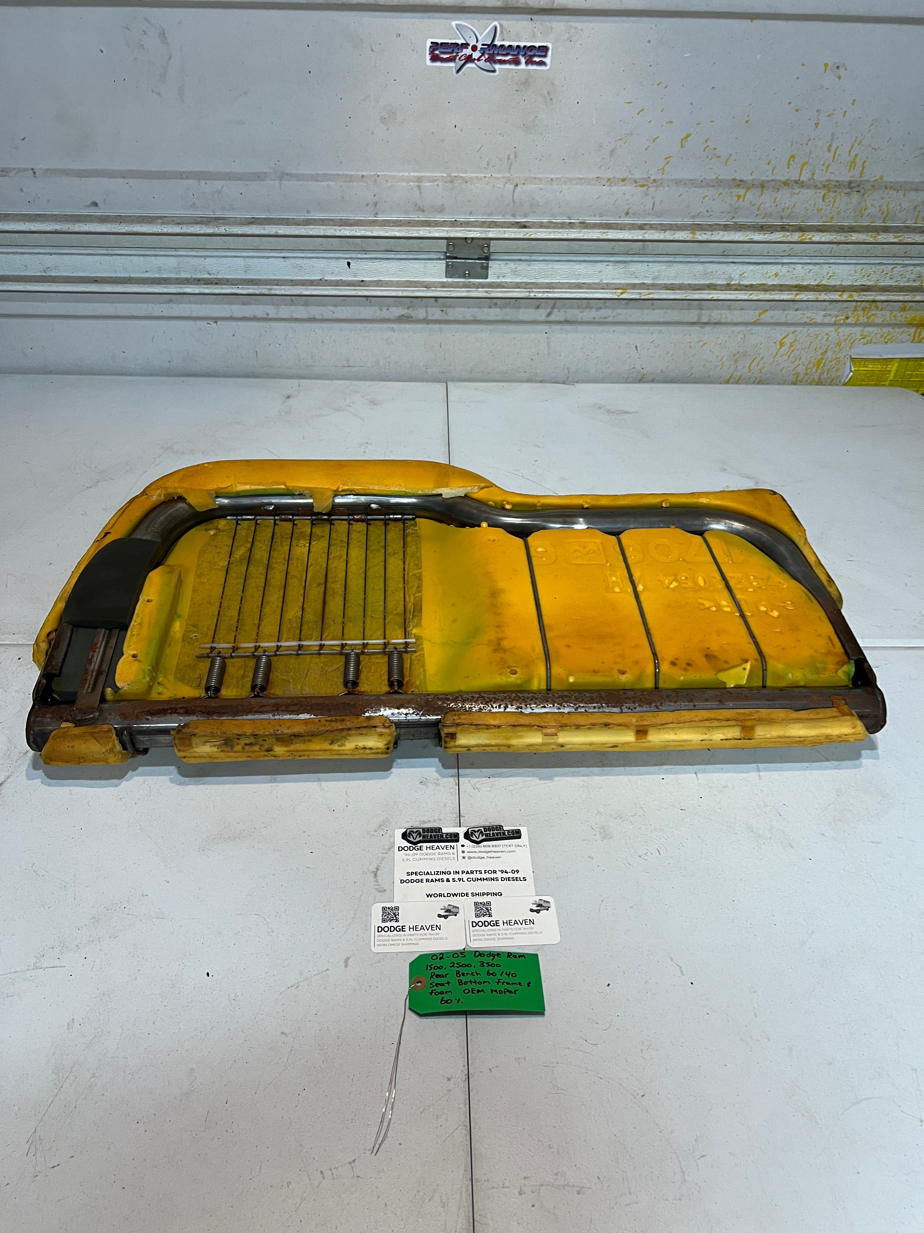 2002-2005 Dodge ram quad Cab Rear 60/40 Bench Seat Bottom Frame & Foam
