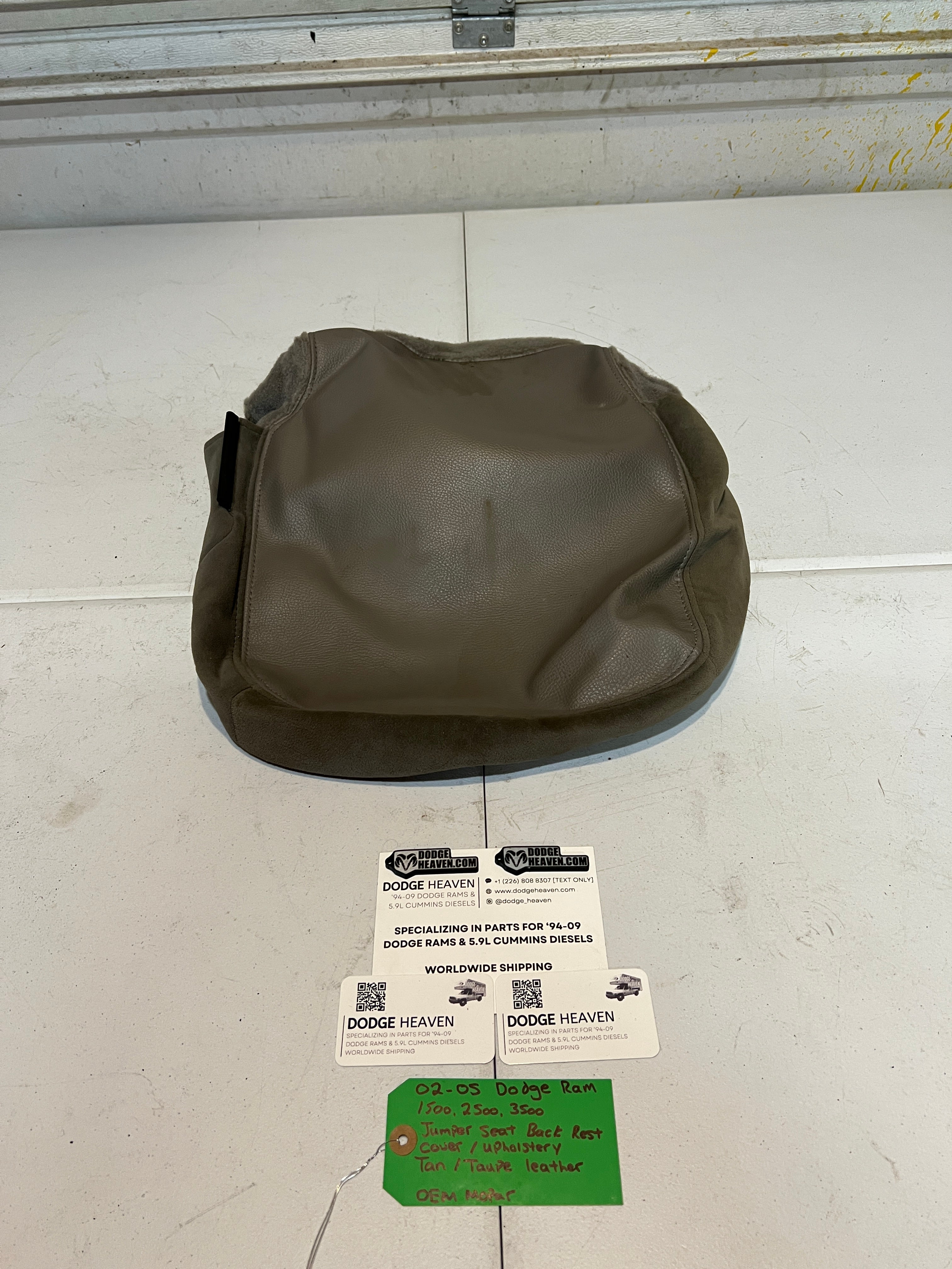 2002-2005 Dodge Ram Jumper Seat Back Rest Upholstery Tan / Taupe Leather