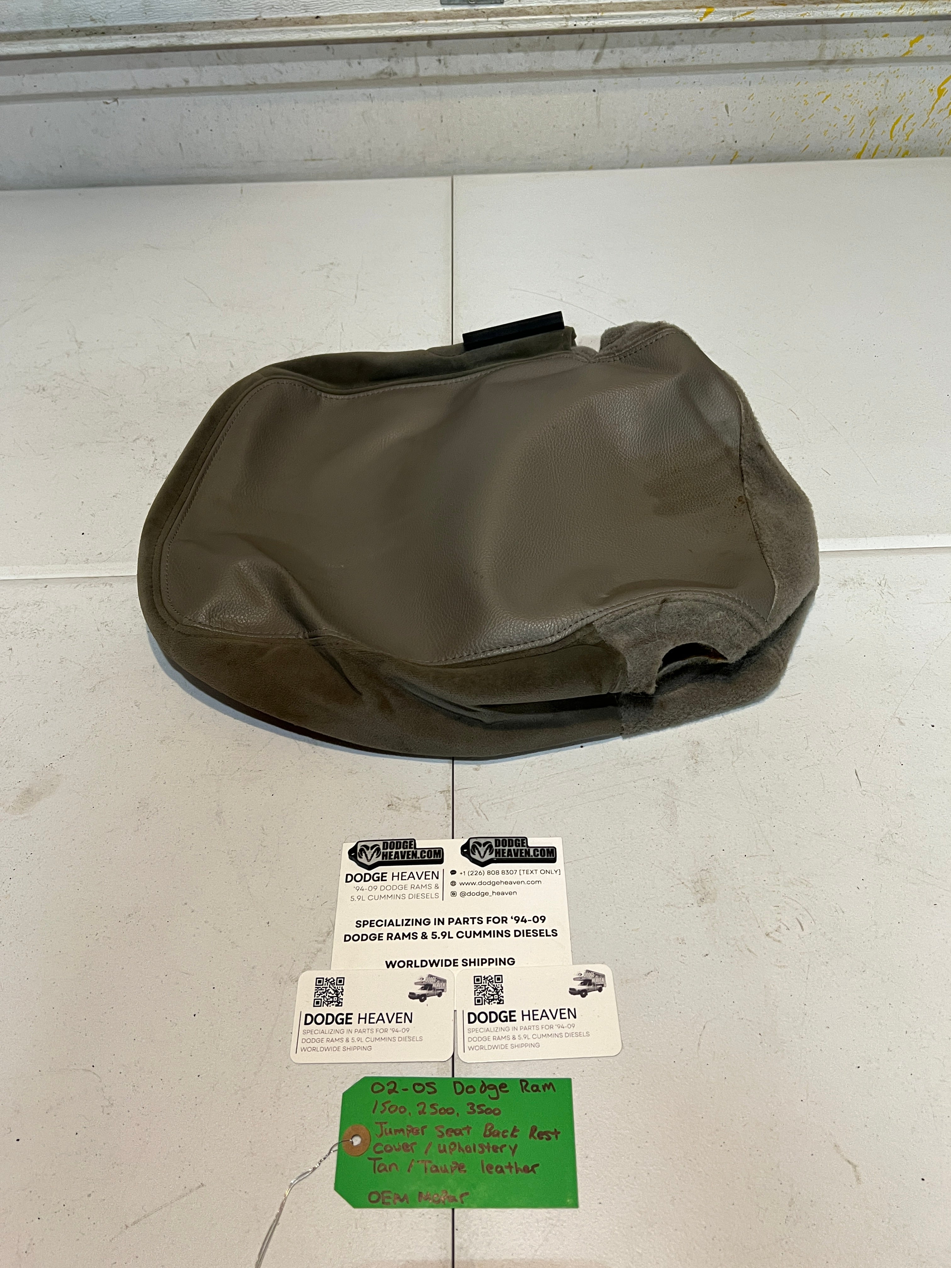 2002-2005 Dodge Ram Jumper Seat Back Rest Upholstery Tan / Taupe Leather
