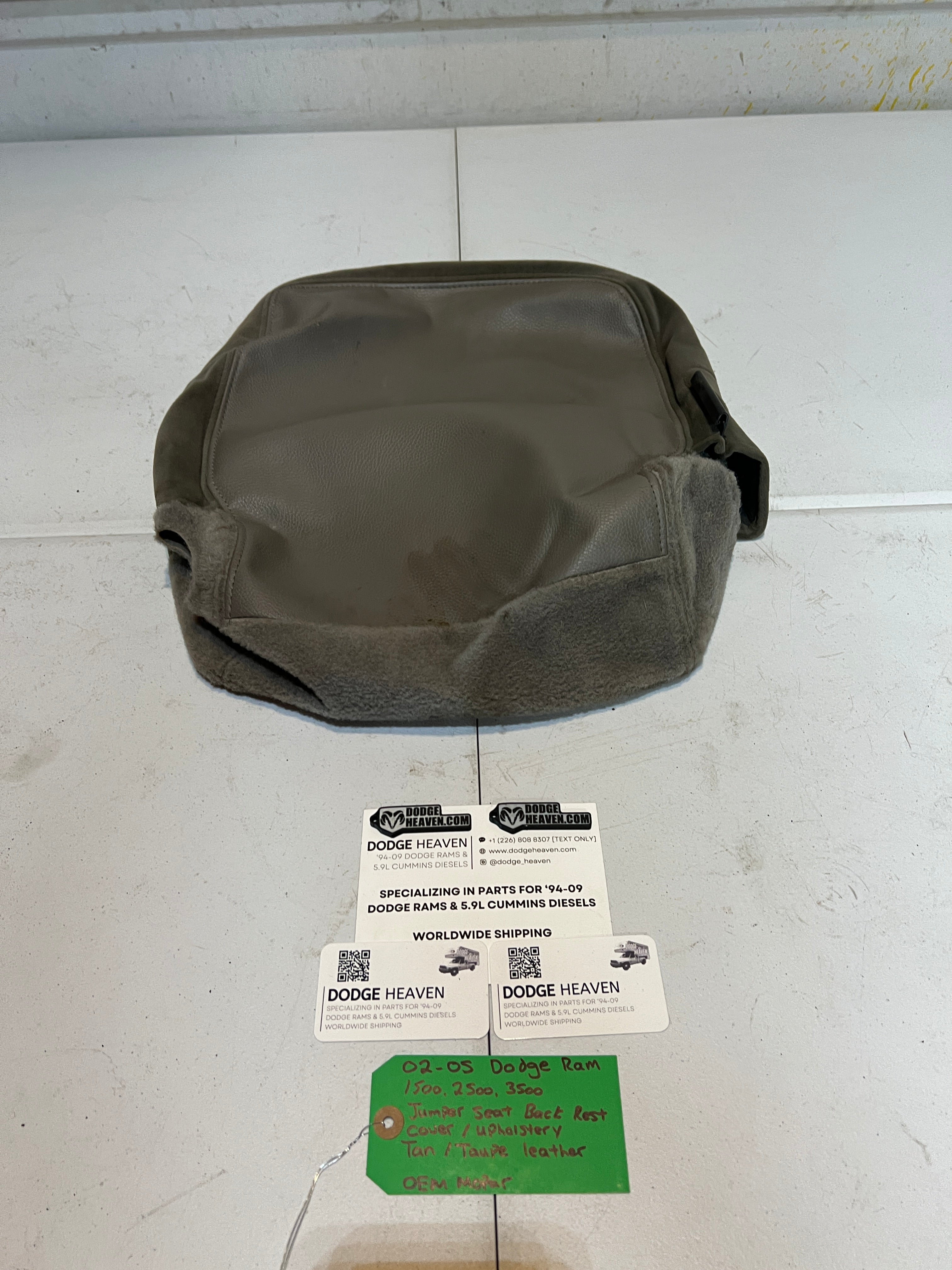 2002-2005 Dodge Ram Jumper Seat Back Rest Upholstery Tan / Taupe Leather