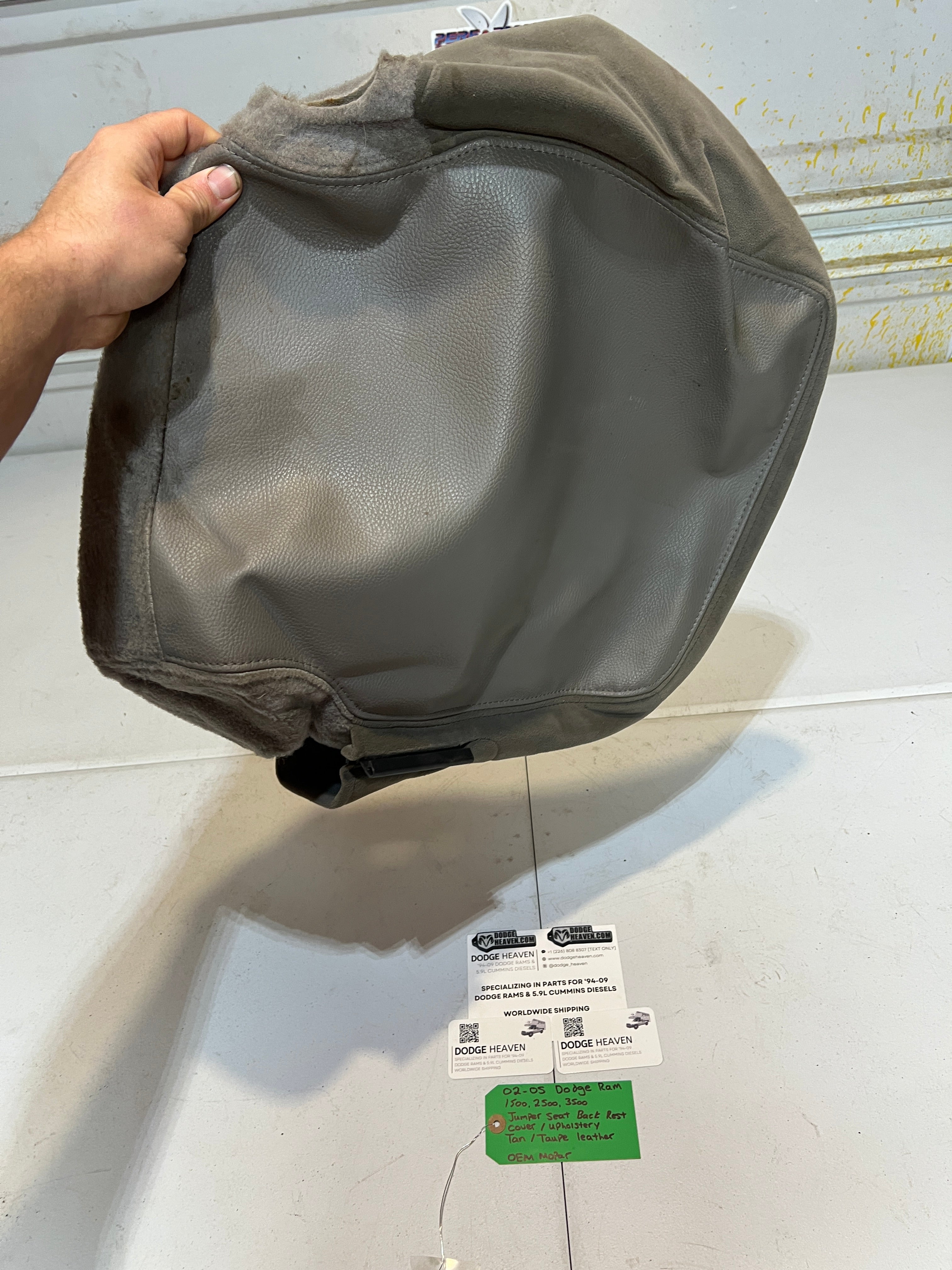 2002-2005 Dodge Ram Jumper Seat Back Rest Upholstery Tan / Taupe Leather