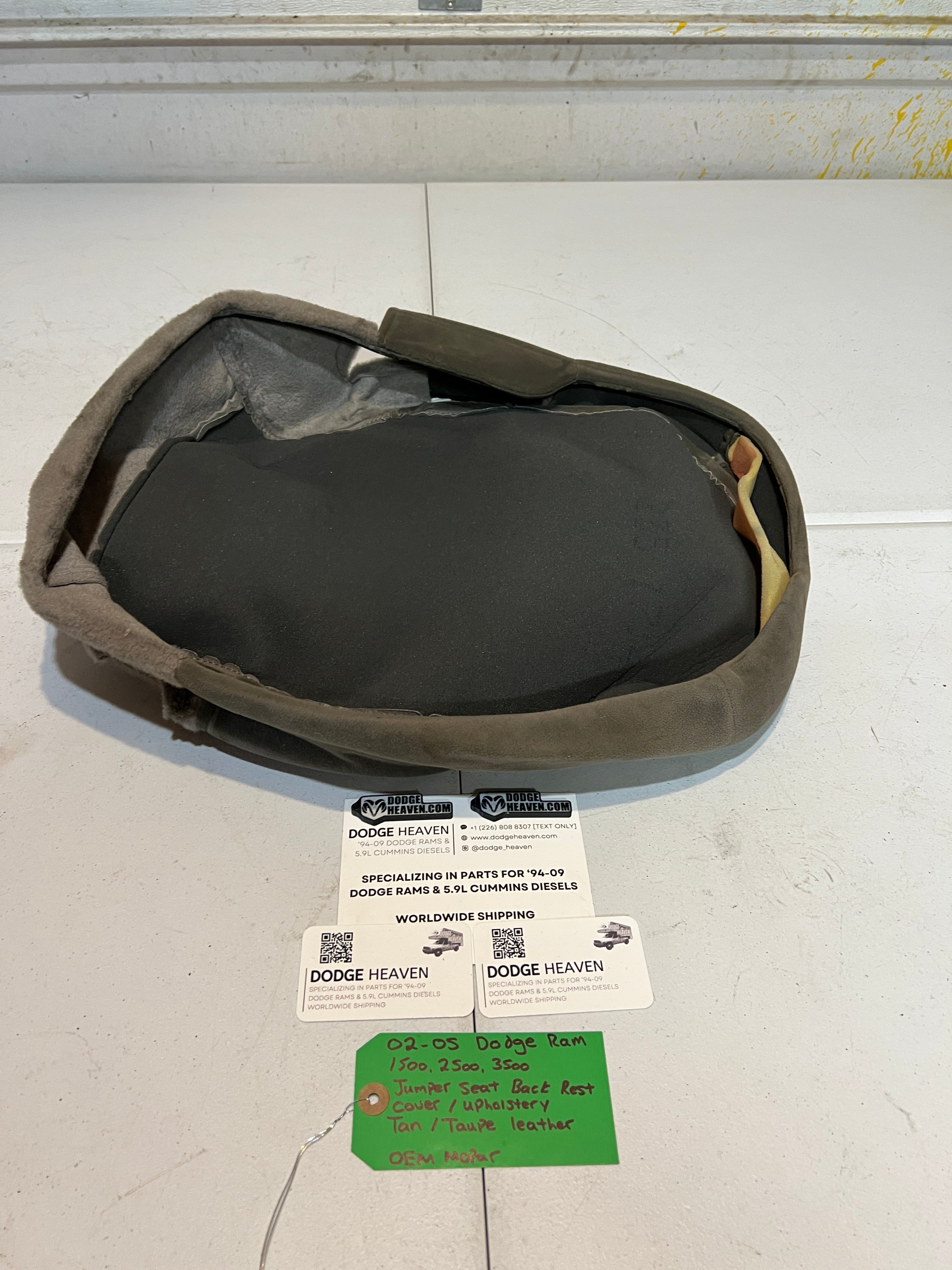 2002-2005 Dodge Ram Jumper Seat Back Rest Upholstery Tan / Taupe Leather