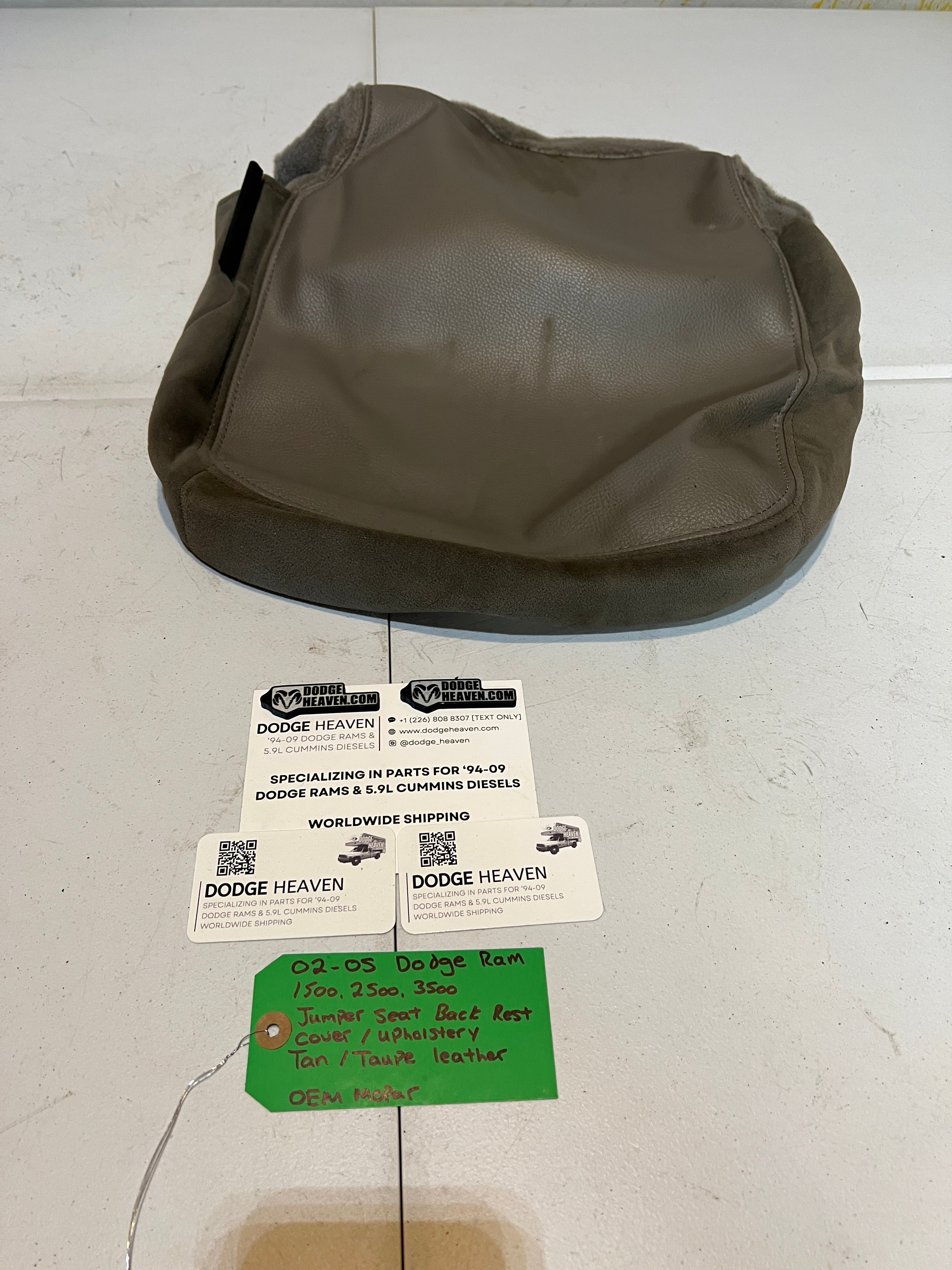 2002-2005 Dodge Ram Jumper Seat Back Rest Upholstery Tan / Taupe Leather