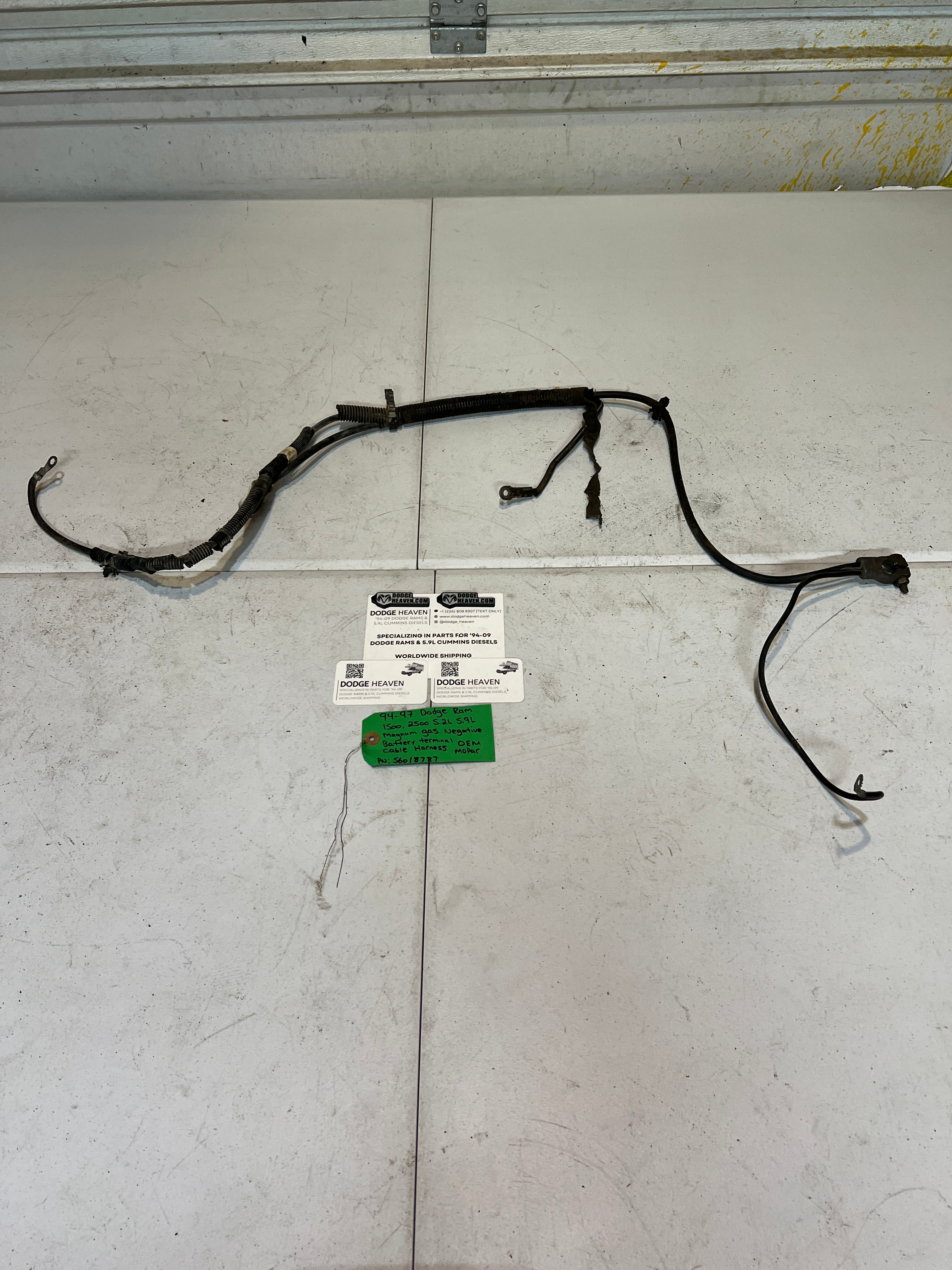 1994-1997 Dodge Ram 5.2L 5.9L Magnum Gas Negative Battery Cable