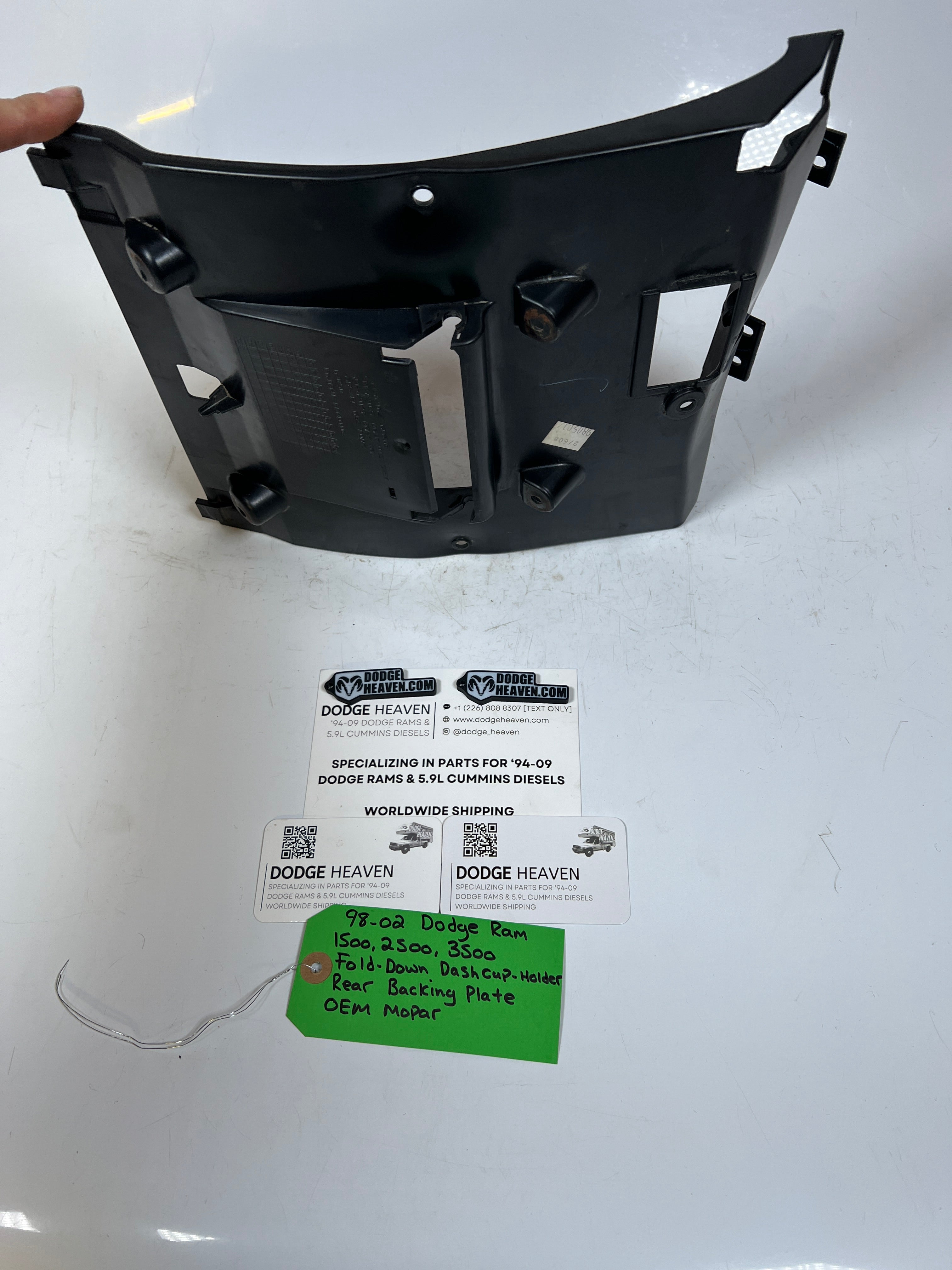 1998-2002 Dodge Ram 1500-3500 Fold Down Dash Cup Holder Rear Backing Plate