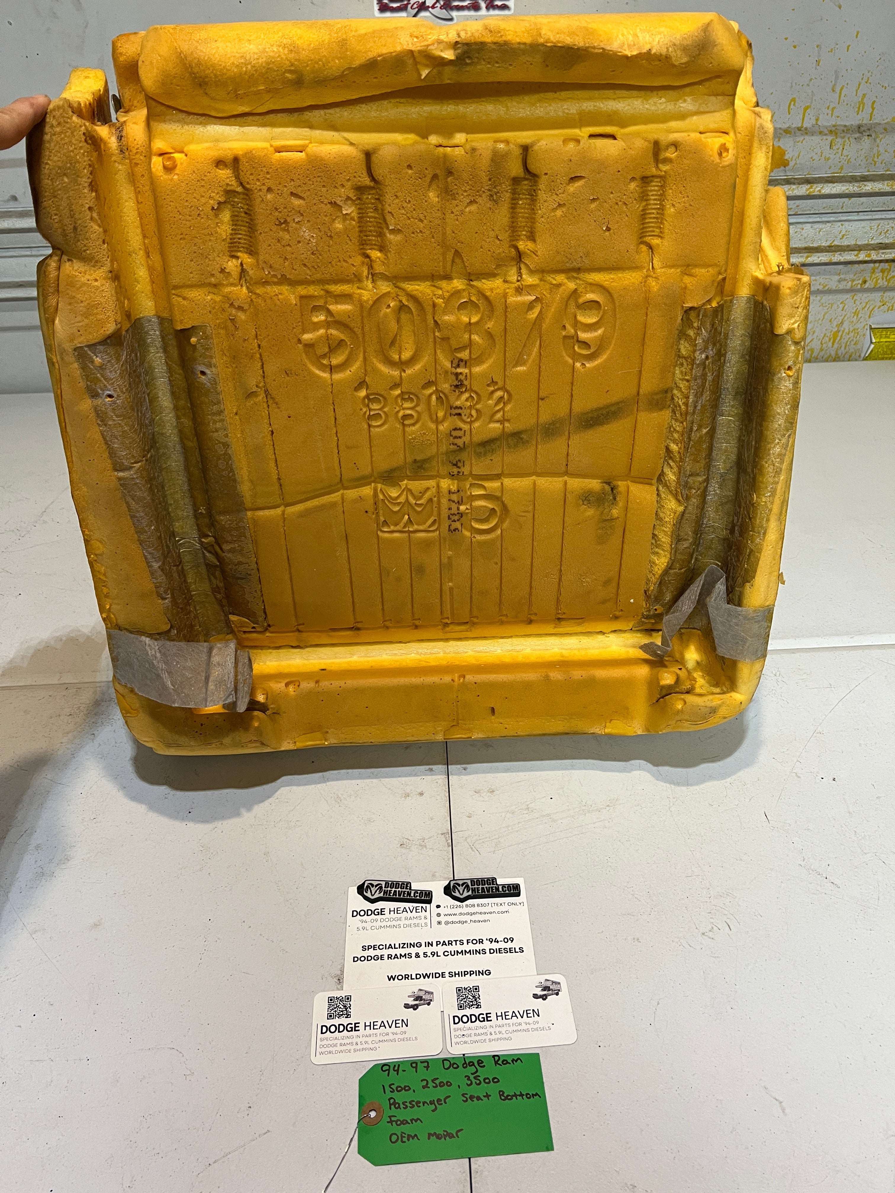 1994-1997 Dodge Ram 1500-3500 Passenger Seat Bottom Foam Cushion