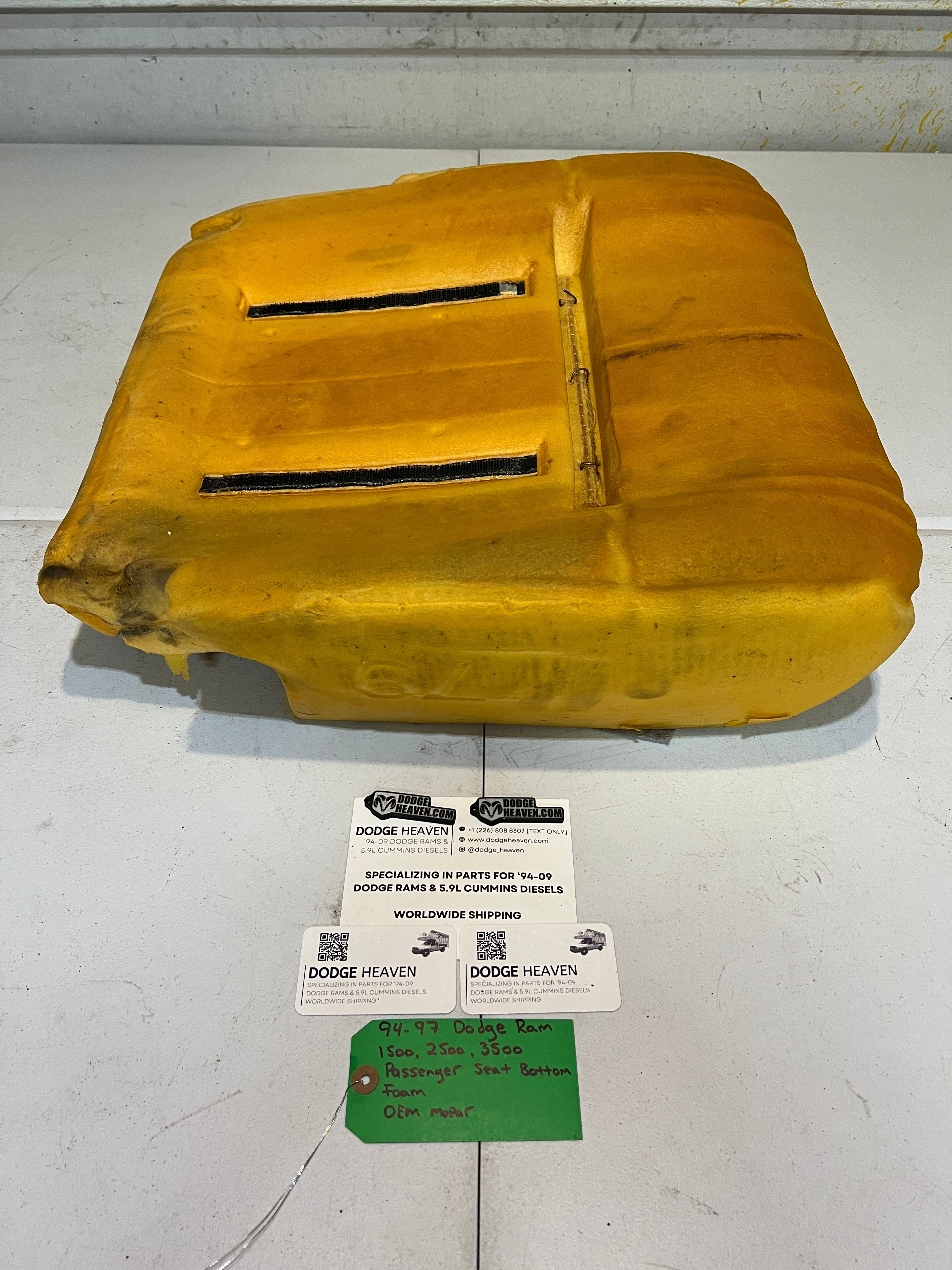1994-1997 Dodge Ram 1500-3500 Passenger Seat Bottom Foam Cushion