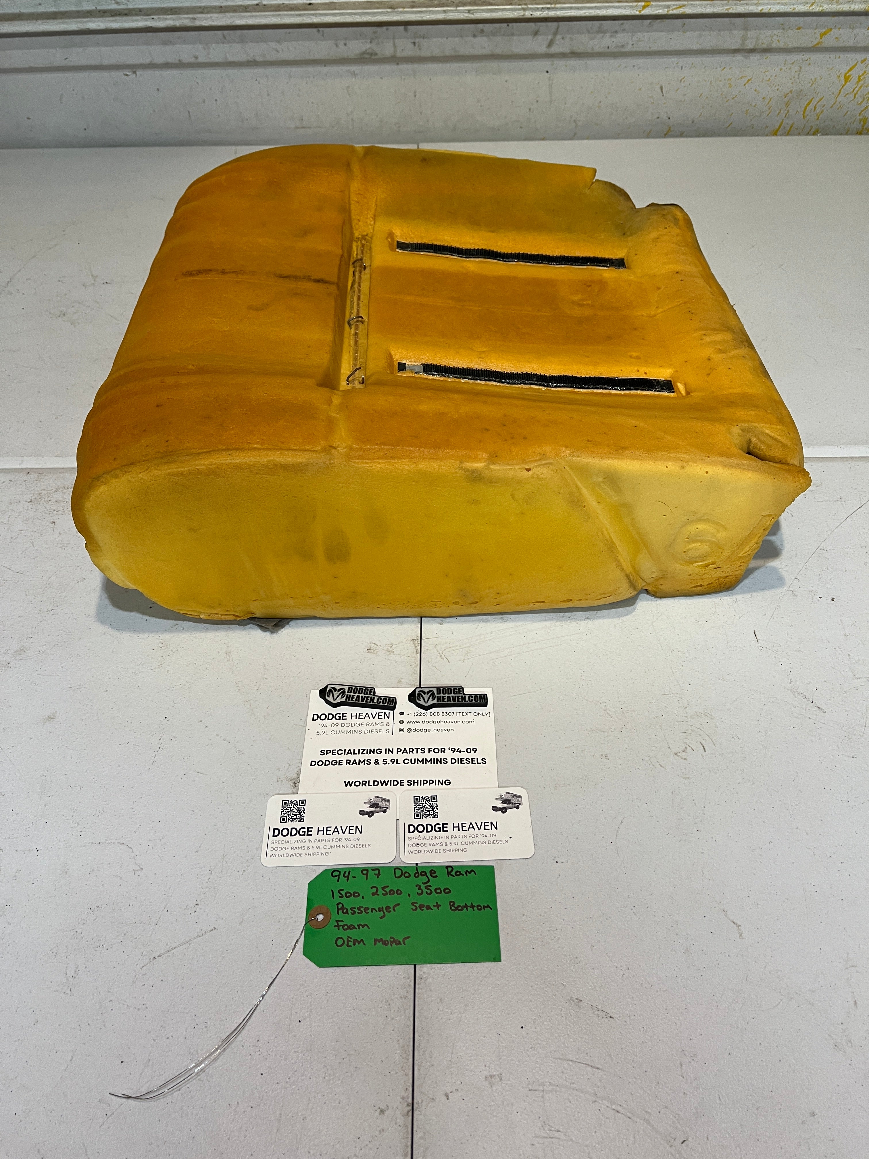 1994-1997 Dodge Ram 1500-3500 Passenger Seat Bottom Foam Cushion