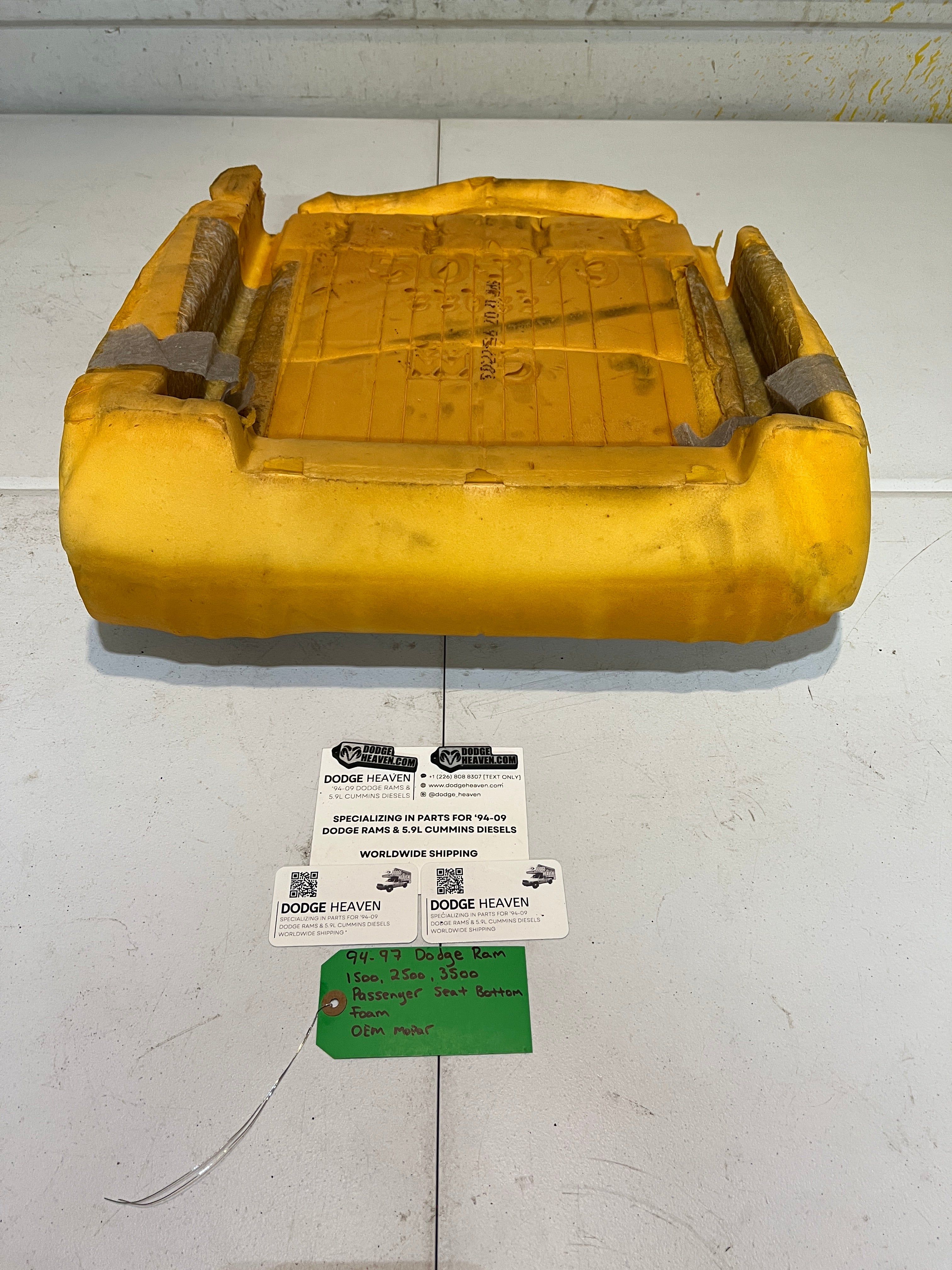 1994-1997 Dodge Ram 1500-3500 Passenger Seat Bottom Foam Cushion