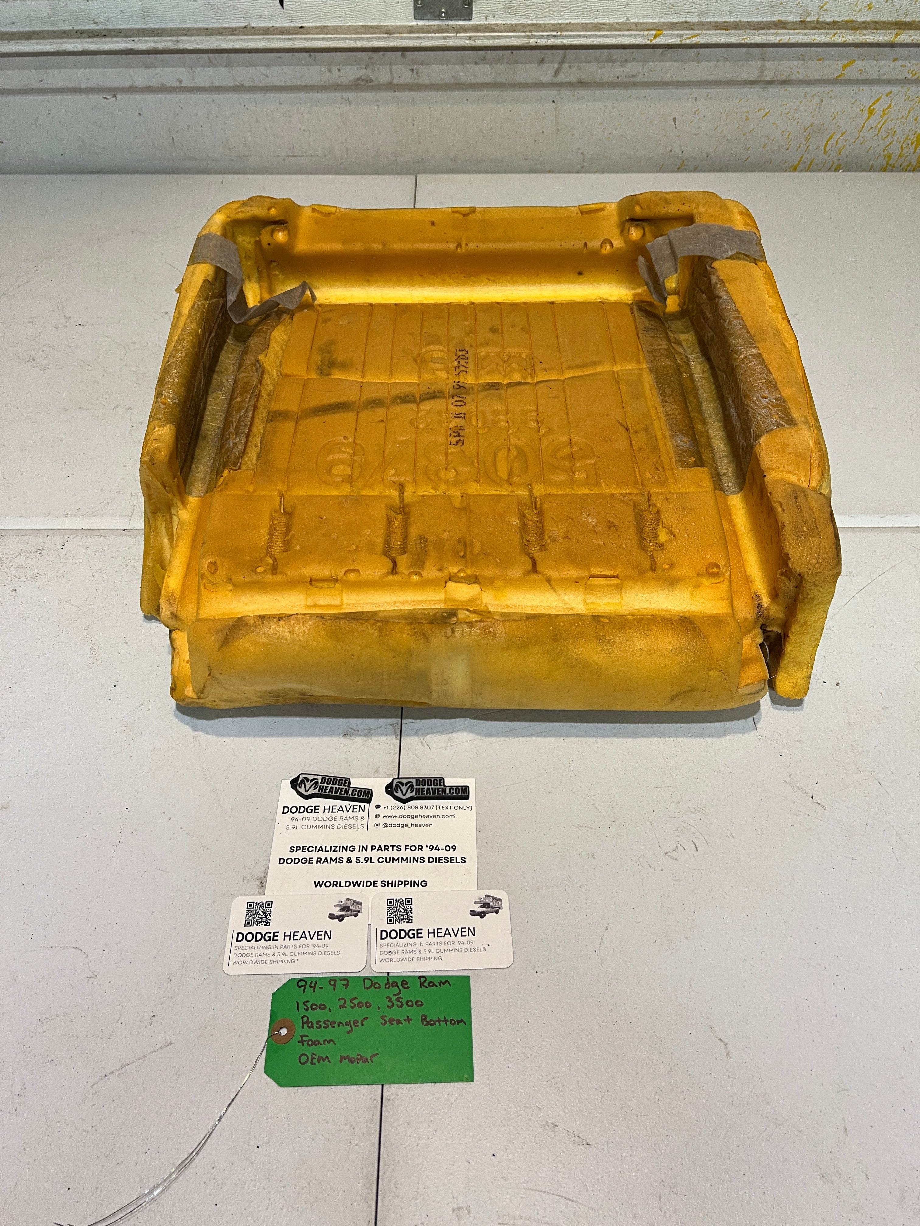 1994-1997 Dodge Ram 1500-3500 Passenger Seat Bottom Foam Cushion