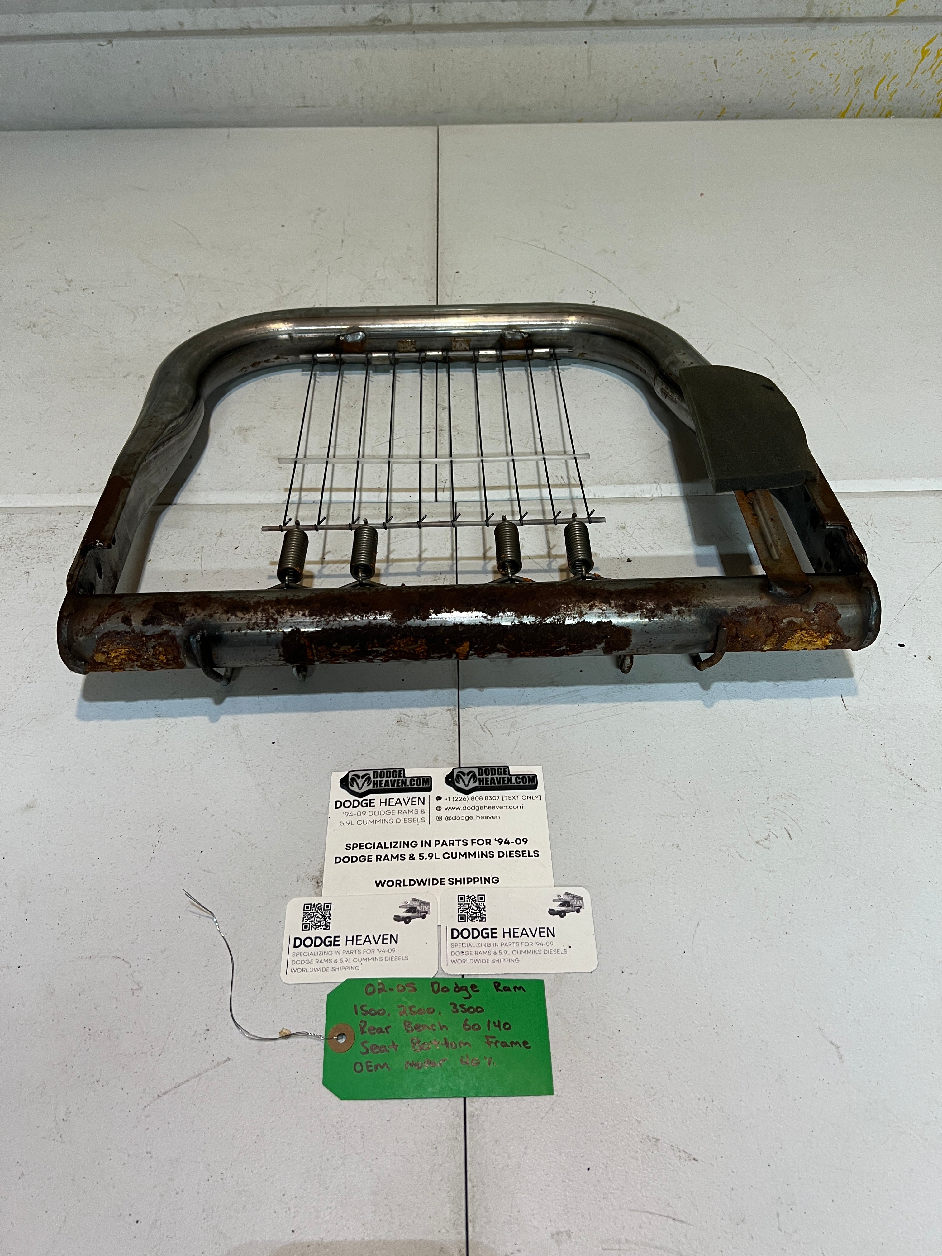2002-2005 Dodge Ram Quad Cab Rear 60/40 Bench Seat Bottom Frame