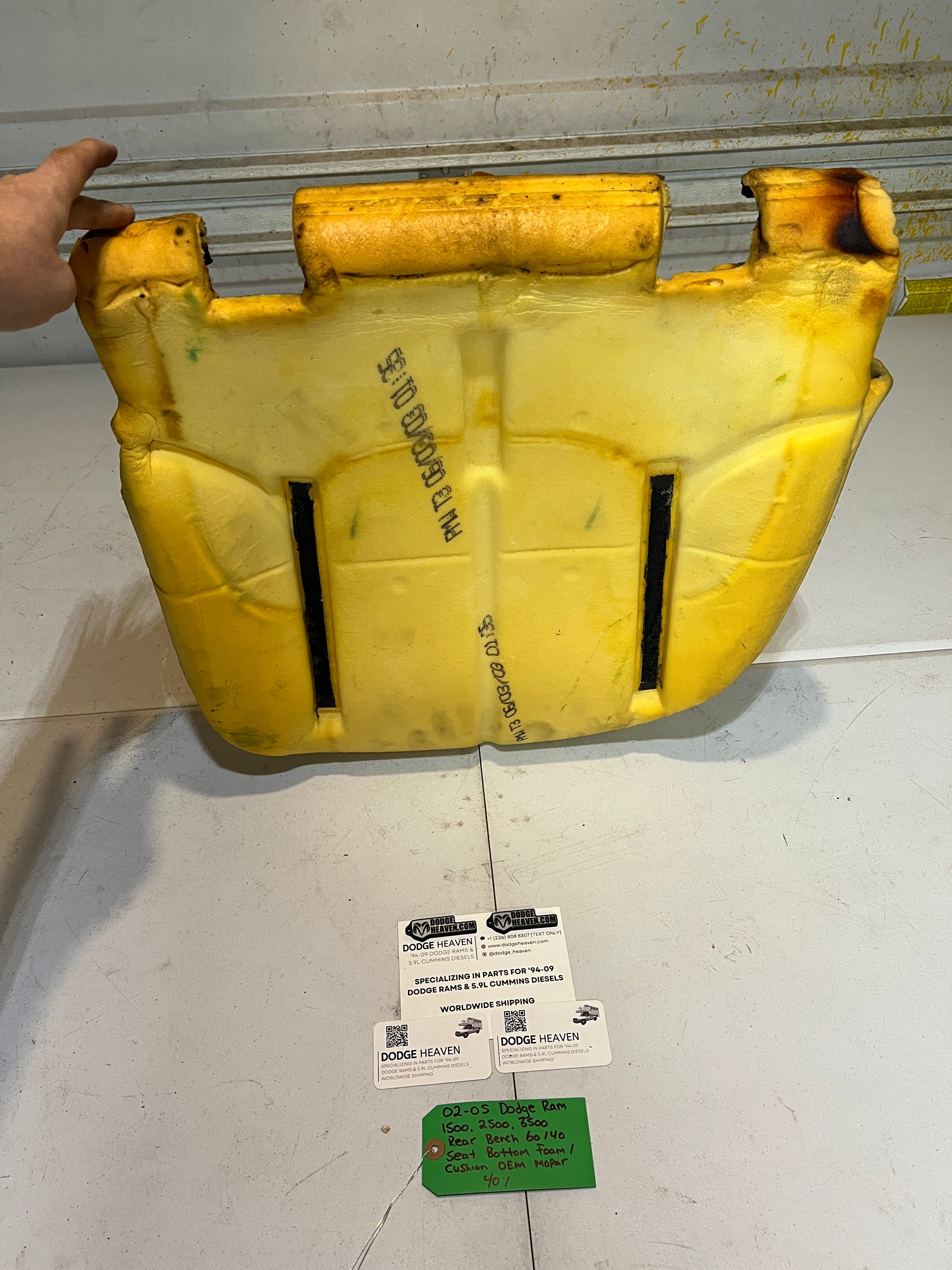 2002-2005 Dodge Ram Quad Cab Rear 60/40 Bench Seat Bottom Foam Cushion