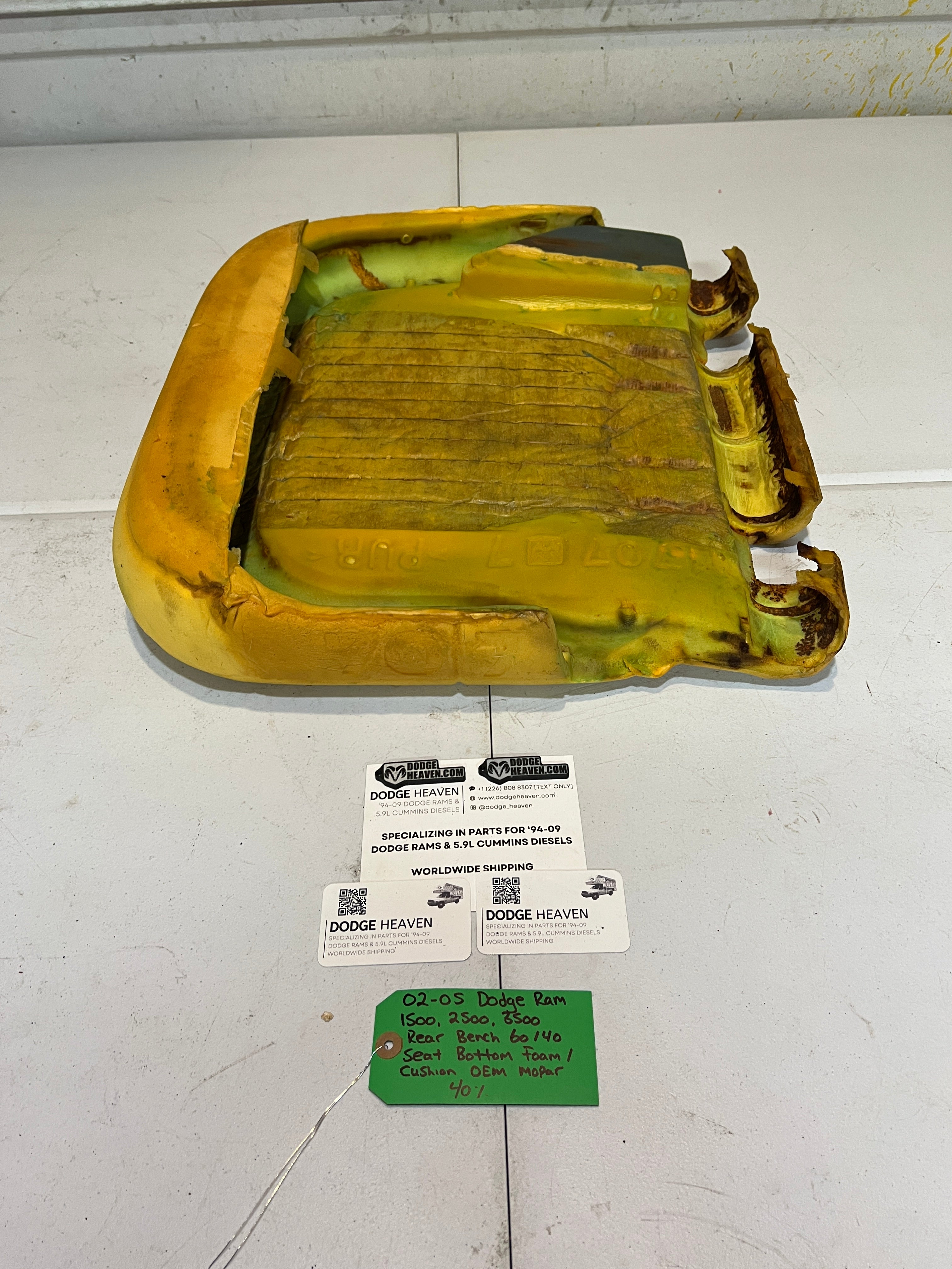 2002-2005 Dodge Ram Quad Cab Rear 60/40 Bench Seat Bottom Foam Cushion