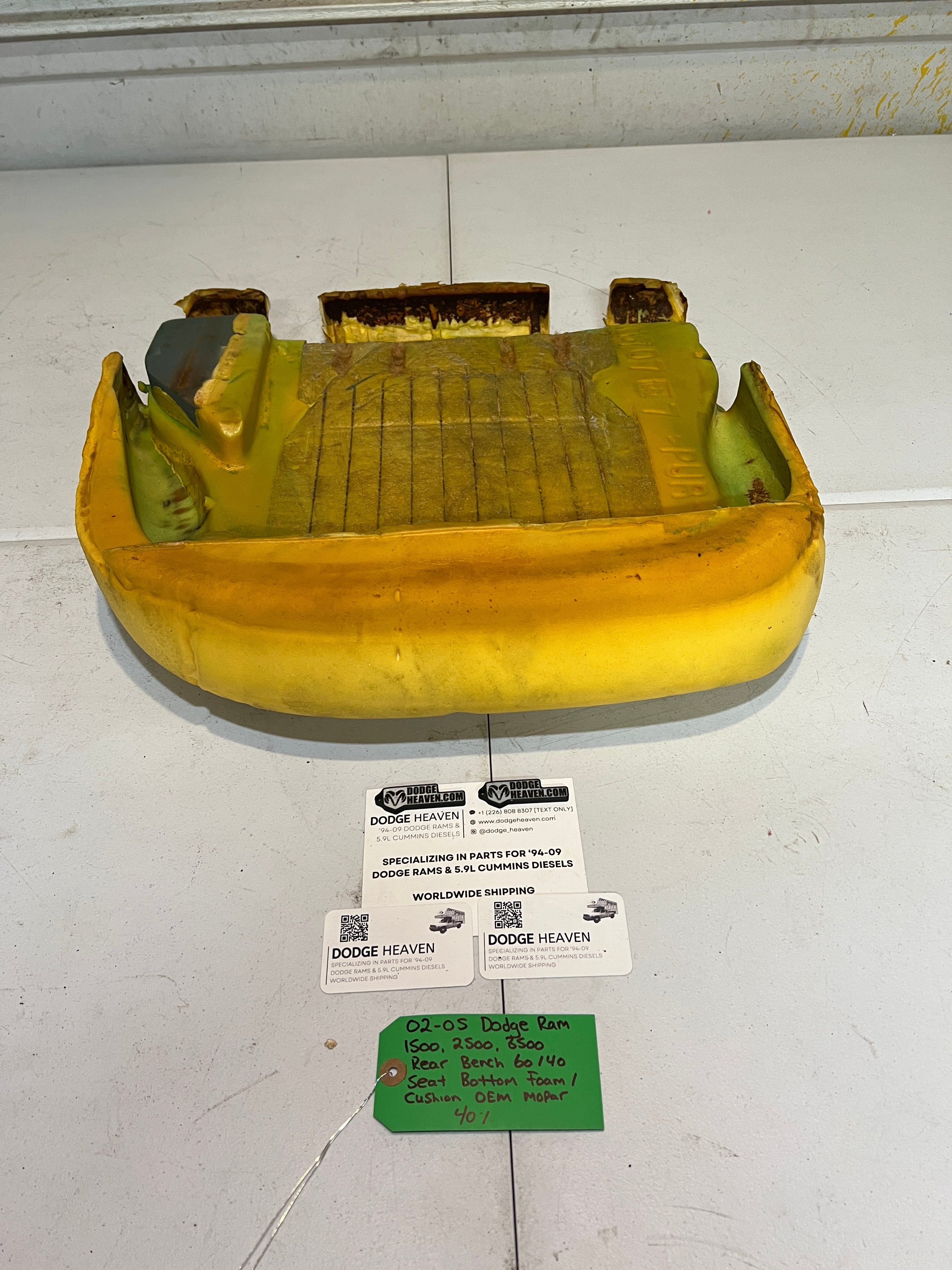 2002-2005 Dodge Ram Quad Cab Rear 60/40 Bench Seat Bottom Foam Cushion
