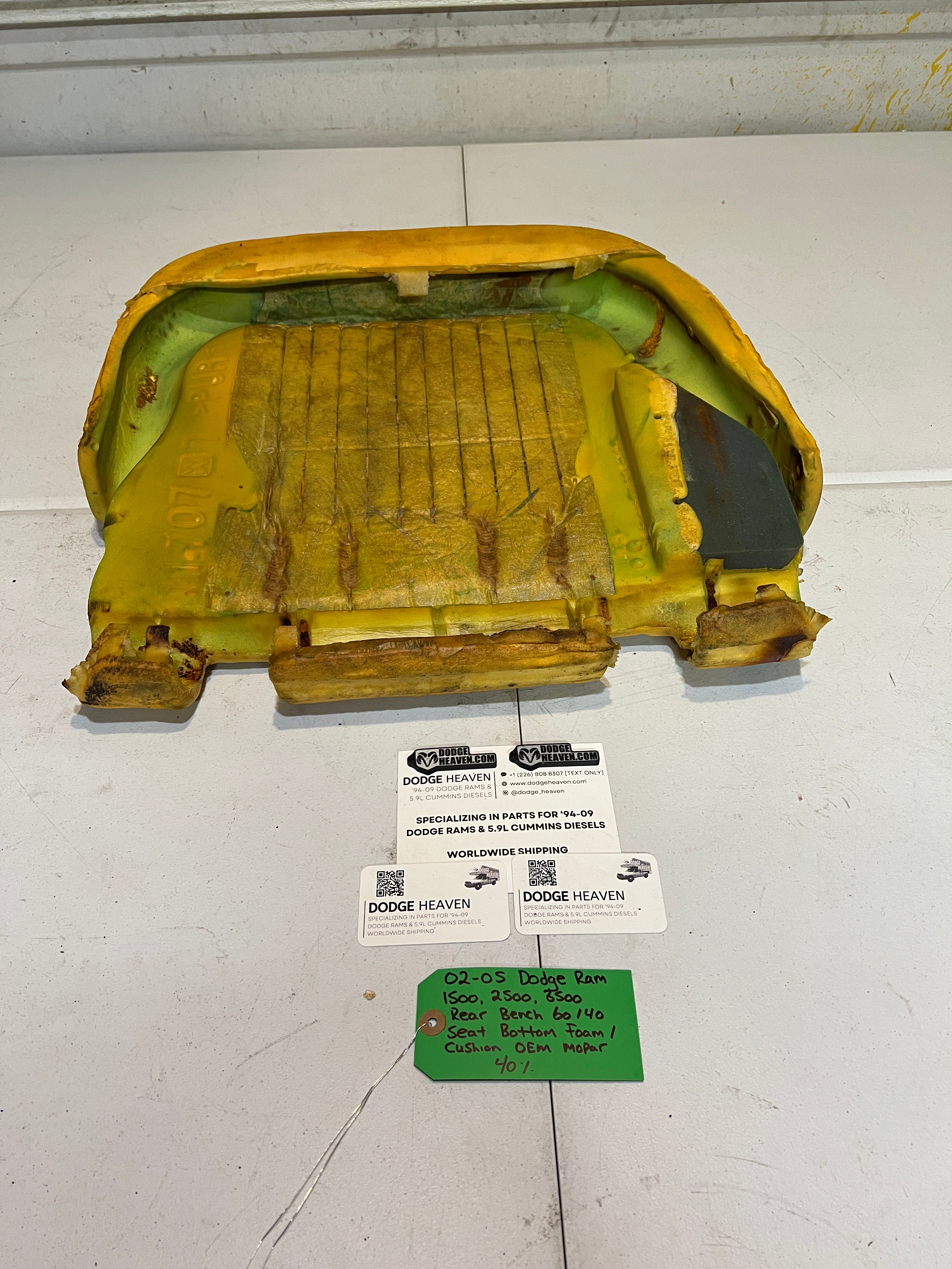 2002-2005 Dodge Ram Quad Cab Rear 60/40 Bench Seat Bottom Foam Cushion