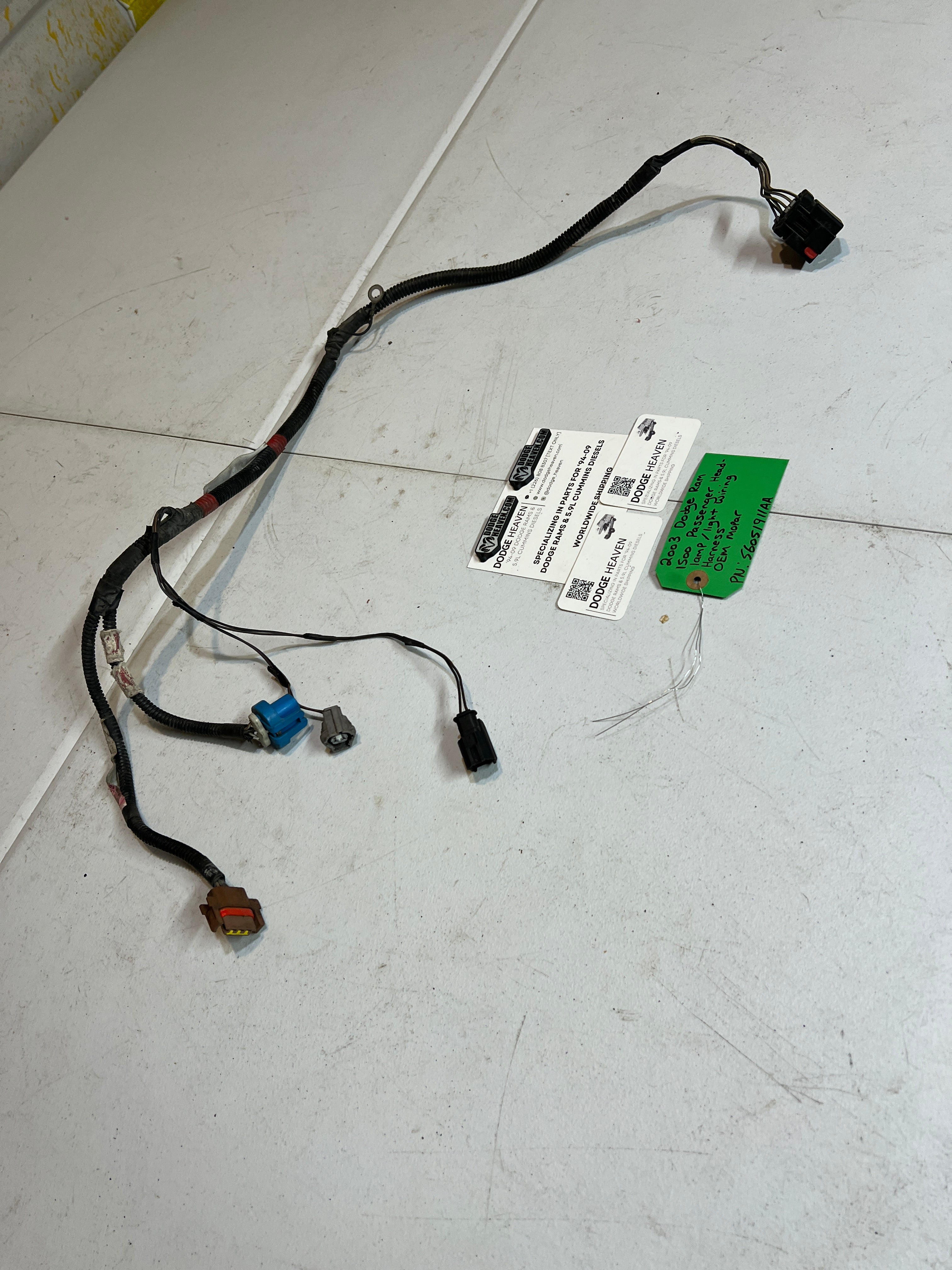 2003-2003 Dodge Ram Passenger Head Lamp / Light Wiring Harness