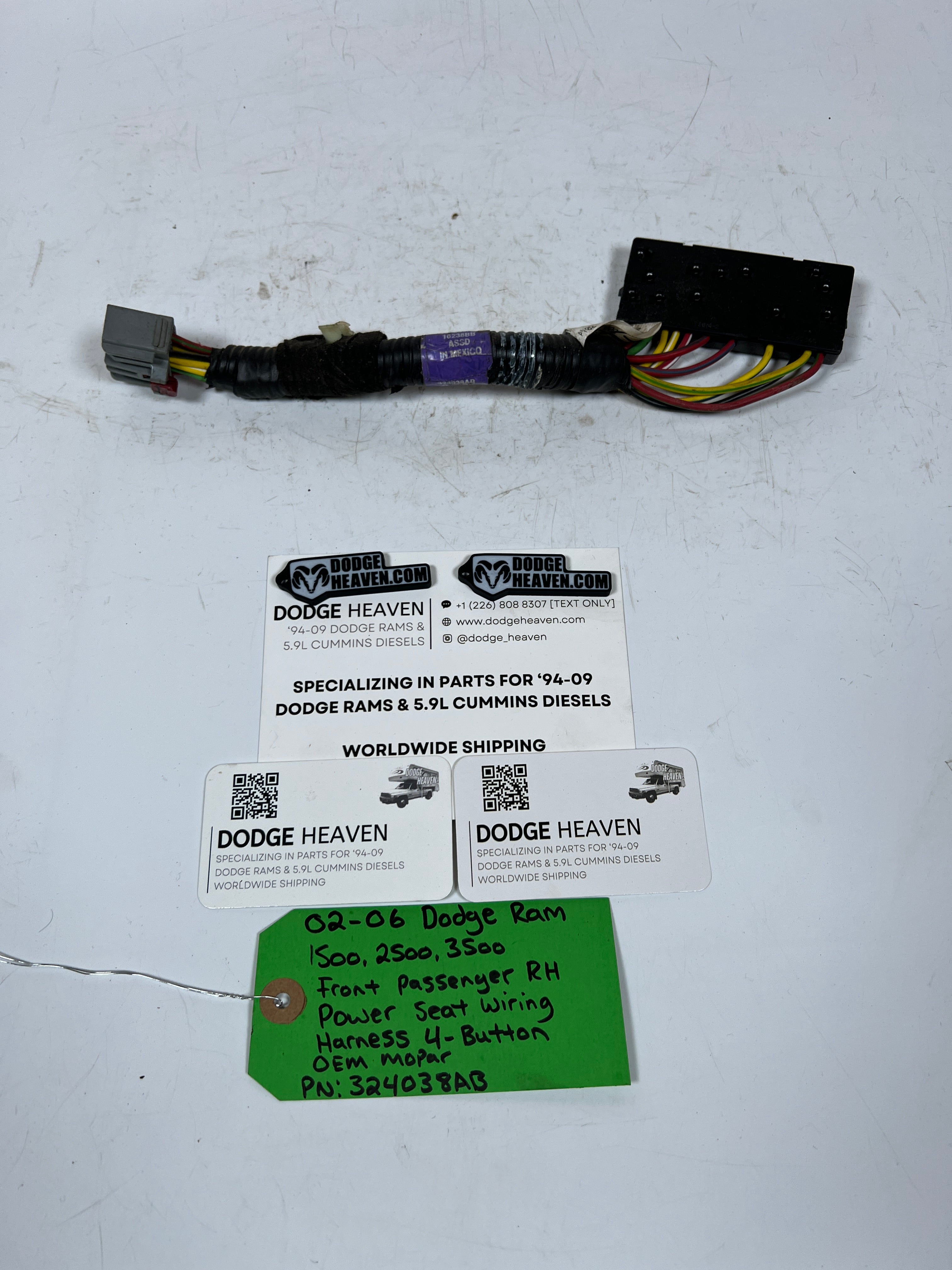 2002-2006 Dodge Ram Passenger Power Seat Wiring Harness 4-Button