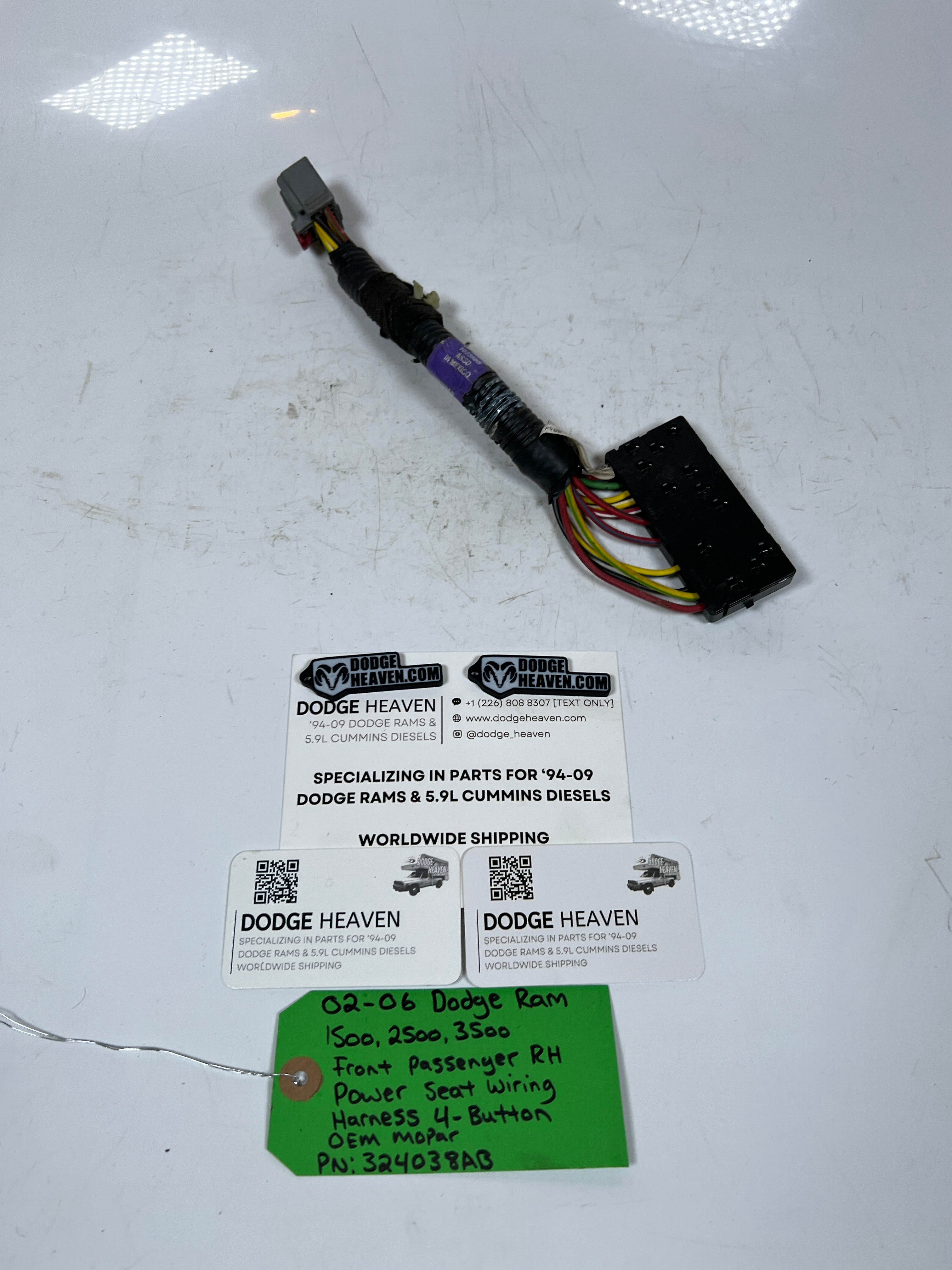 2002-2006 Dodge Ram Passenger Power Seat Wiring Harness 4-Button