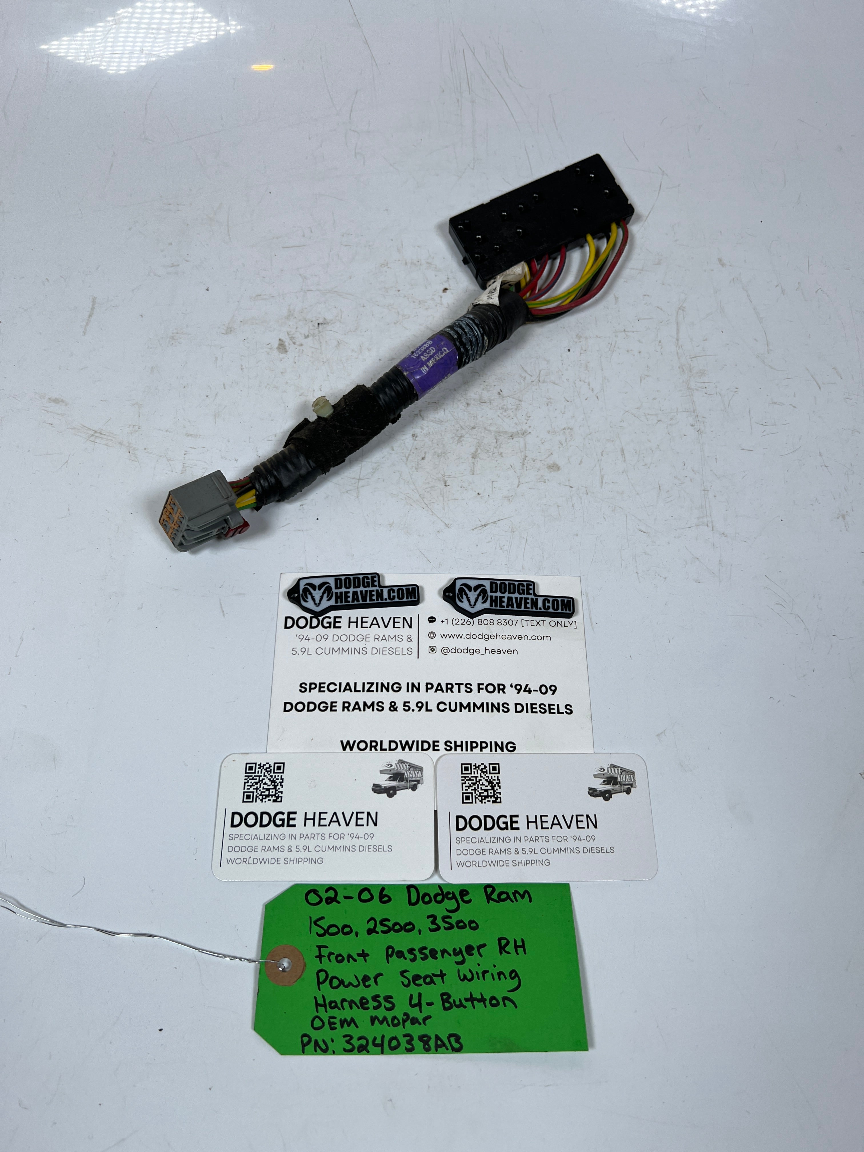 2002-2006 Dodge Ram Passenger Power Seat Wiring Harness 4-Button