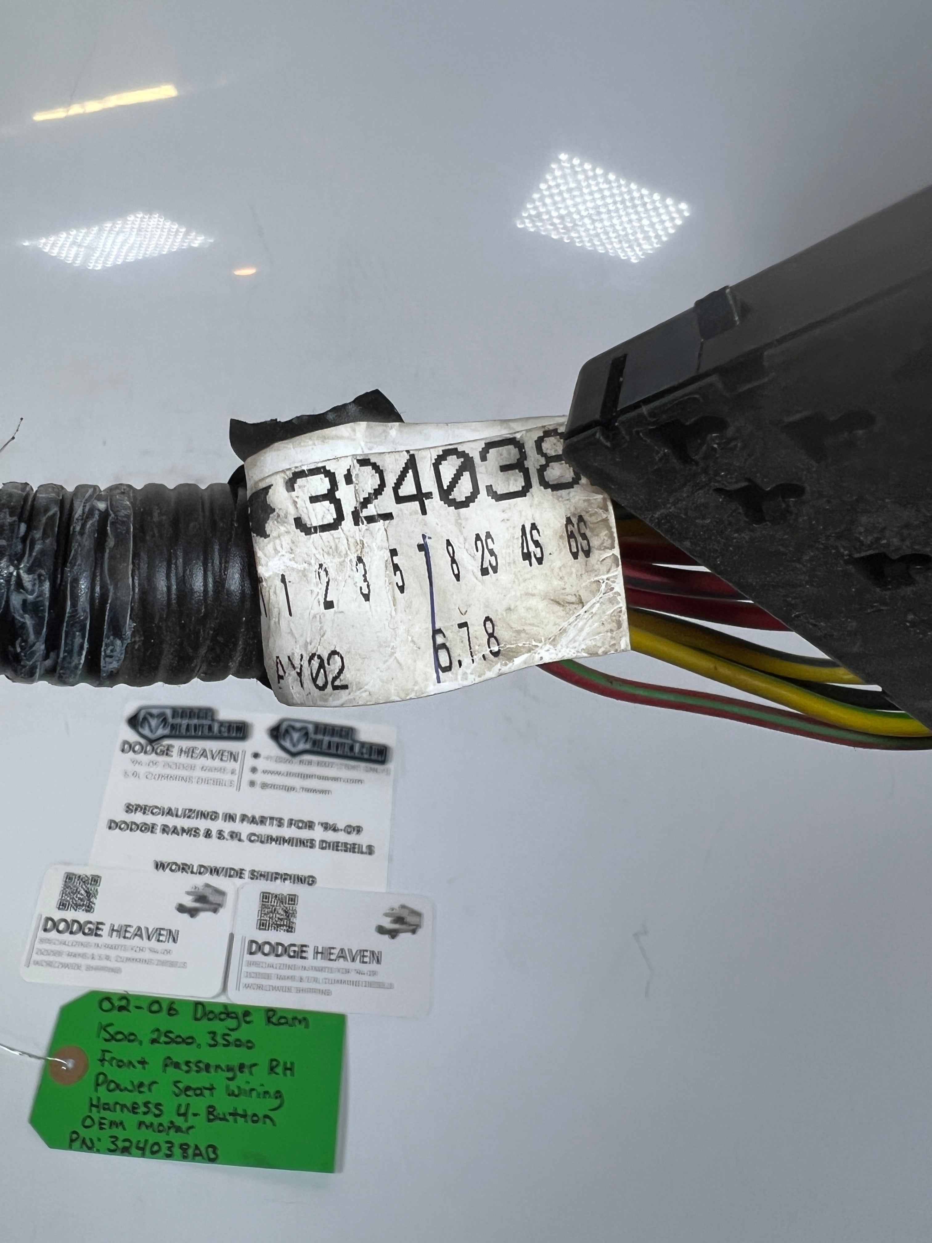 2002-2006 Dodge Ram Passenger Power Seat Wiring Harness 4-Button