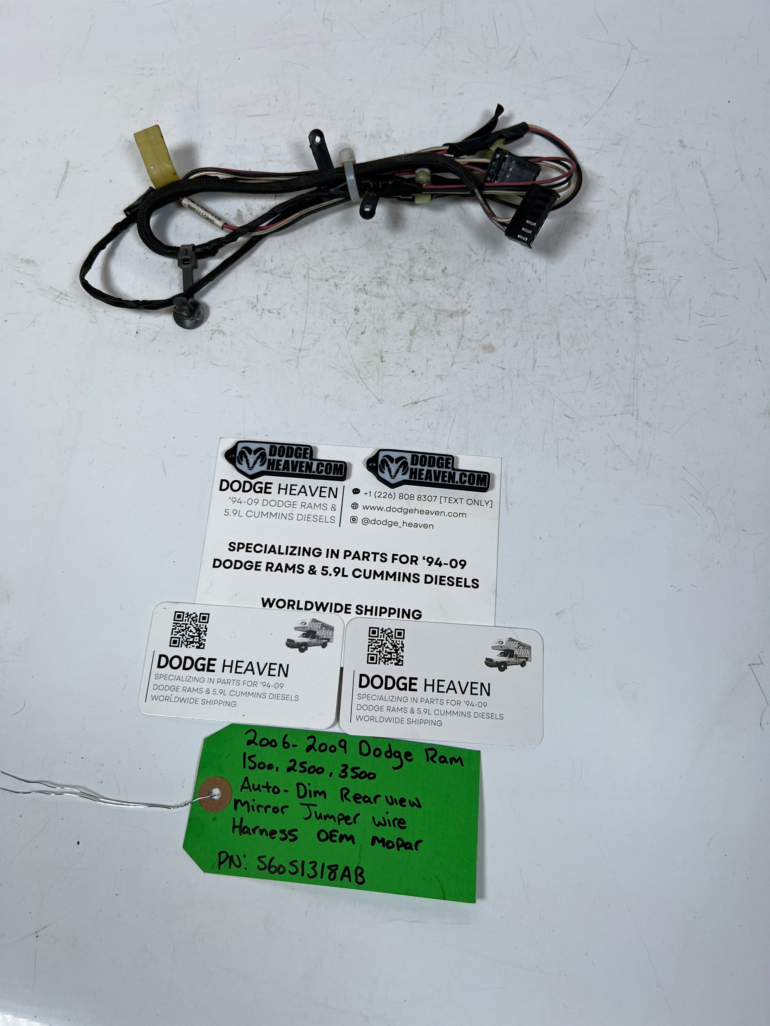 2006-2009 Dodge Ram Auto-Dim Rear View Mirror Wire Harness