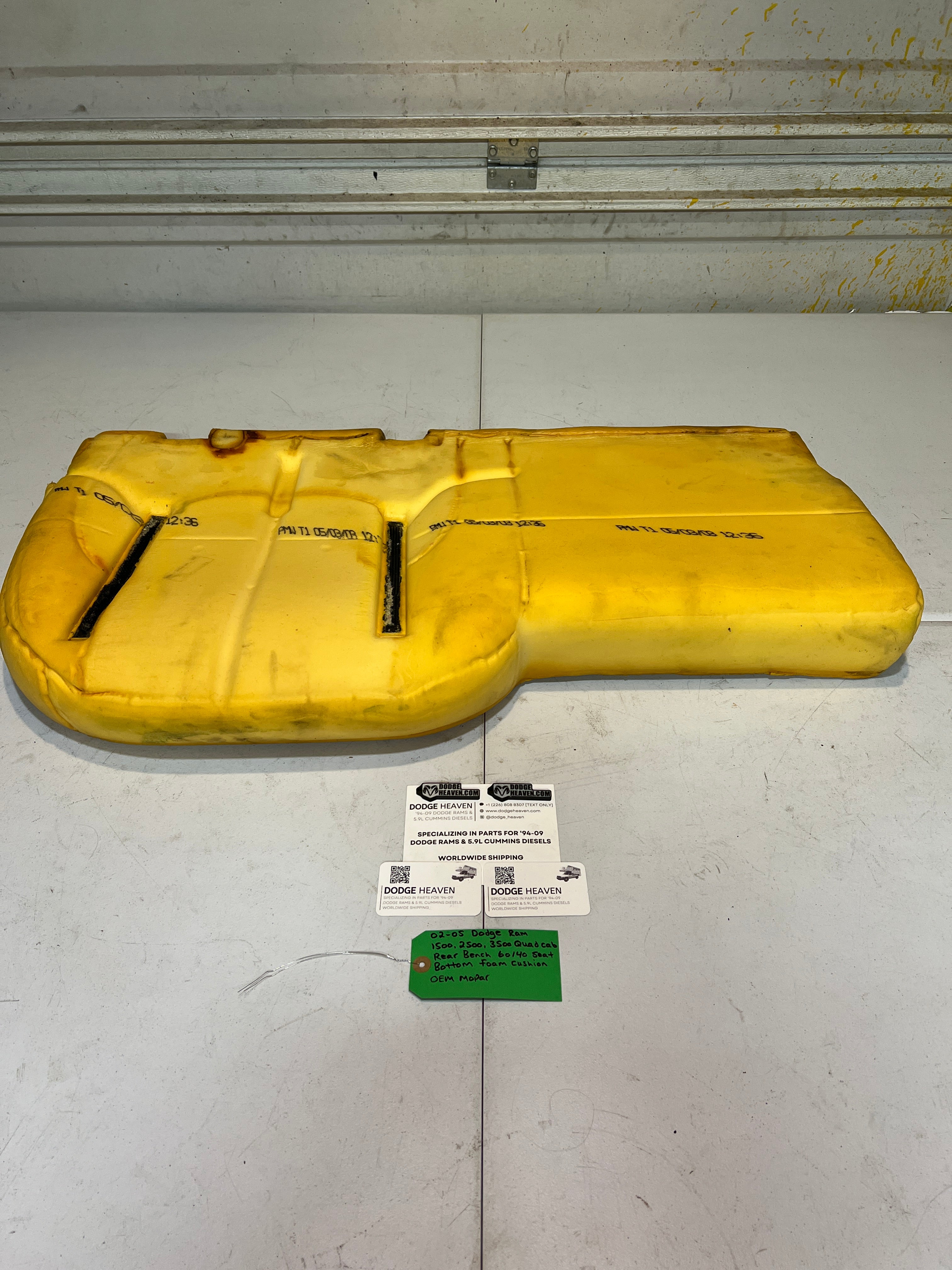 2002-2005 Dodge Ram Quad Cab Rear 60/40 Bench Seat Bottom Foam Cushion