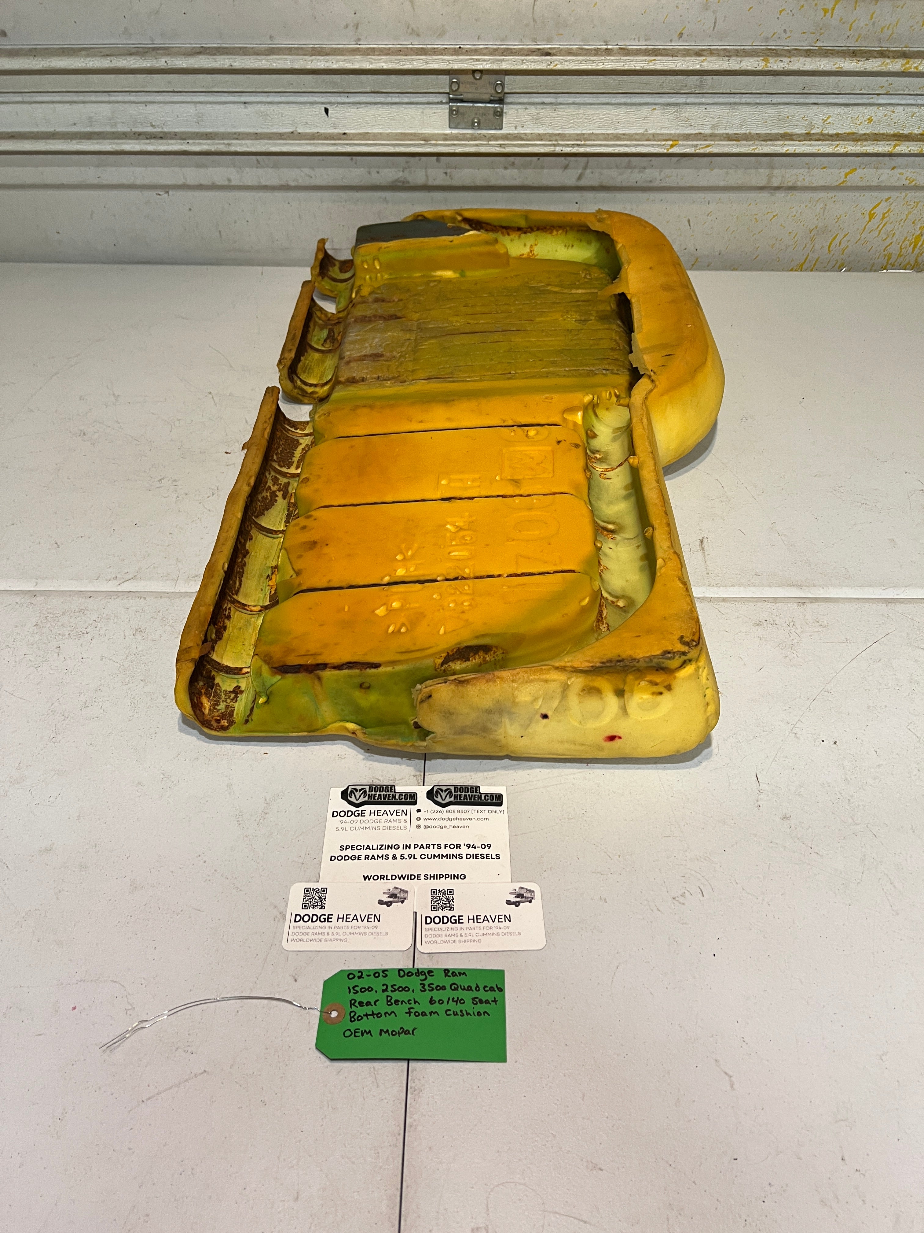 2002-2005 Dodge Ram Quad Cab Rear 60/40 Bench Seat Bottom Foam Cushion